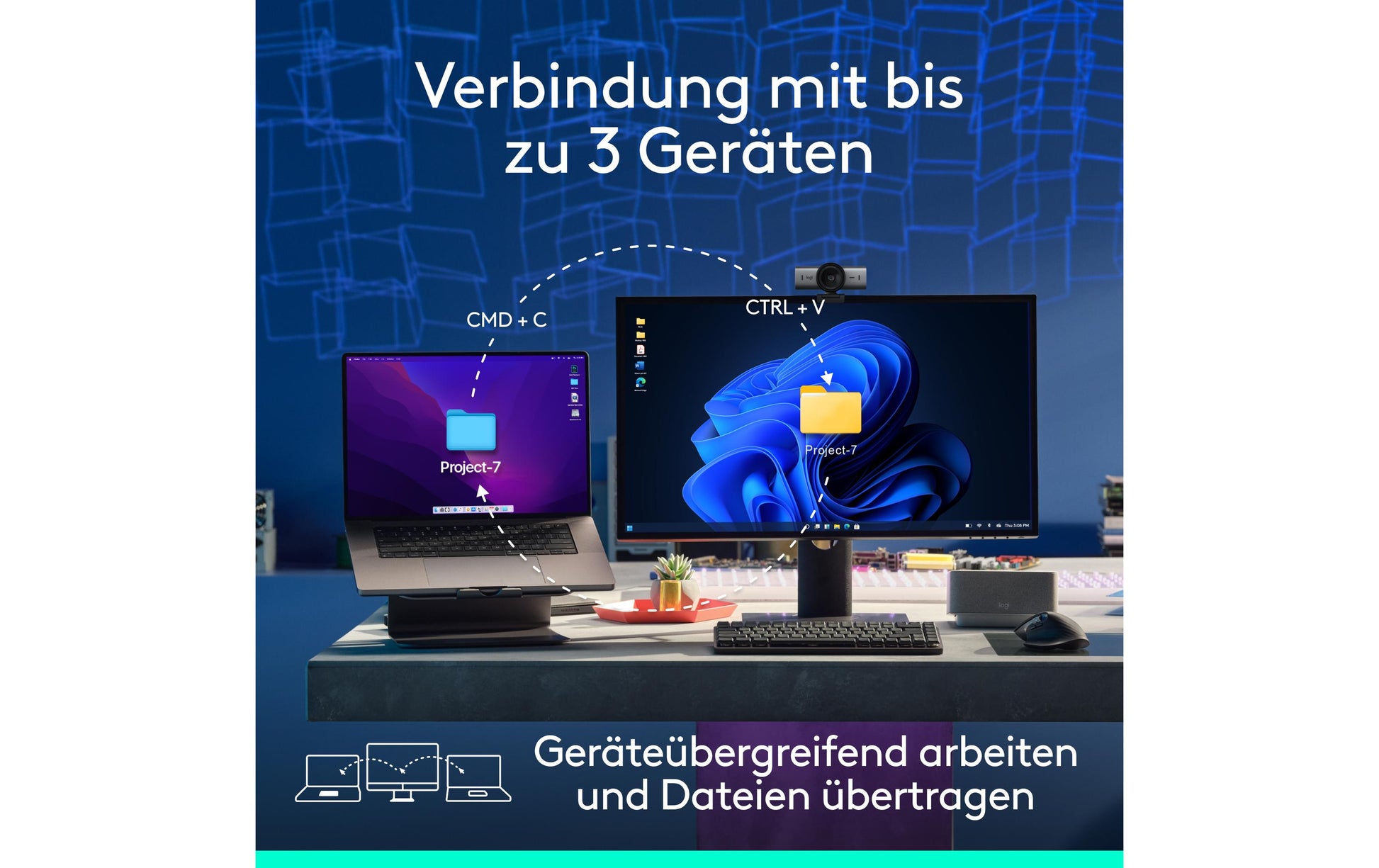 Logitech MX Master 3S – Maus – Kabellos (Bluetooth/2,4 GHz), 8000 DPI, Rechts, Graphit