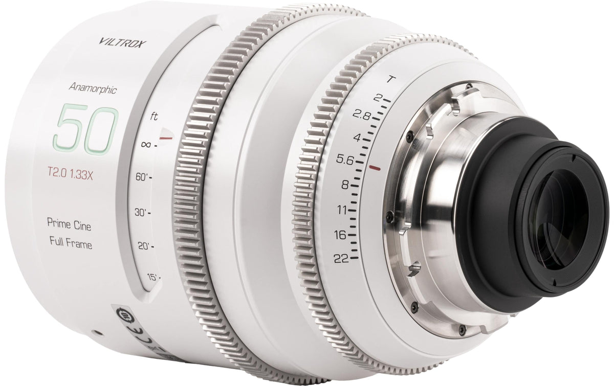VILTROX 50 mm T2,0 1,33× Anamorphotisches Objektiv – für Sony E-Mount – Vollformat, manuell, Weiss