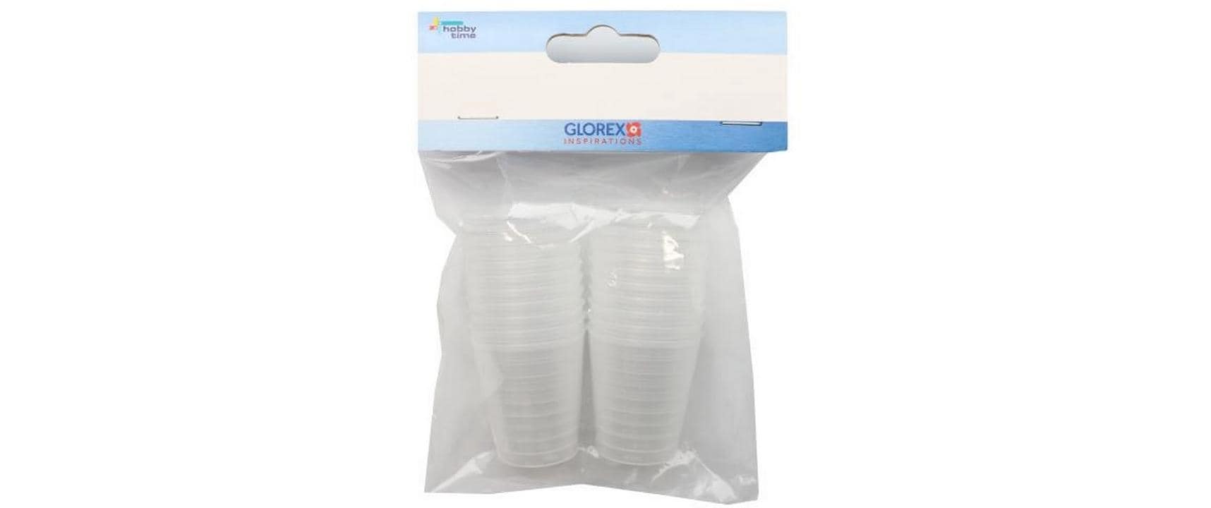 GLOREX Messbecher, 30 ml, Set à 20 Stk, Kunststoff, transparent