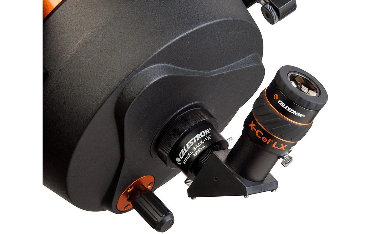 Celestron X-Cel LX 18 mm Okular – 60° scheinbares Sehfeld, 1,6 cm Augenabstand, FMC-beschichtet – Schwarz/Orange