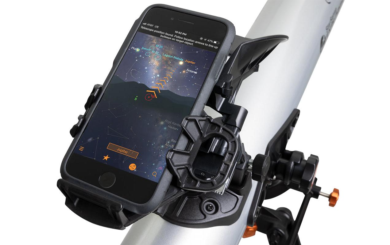 Celestron StarSense Explorer LT 70AZ – Refraktor, 70 mm f/10, 700 mm Brennweite, 165× Vergrösserung, silber