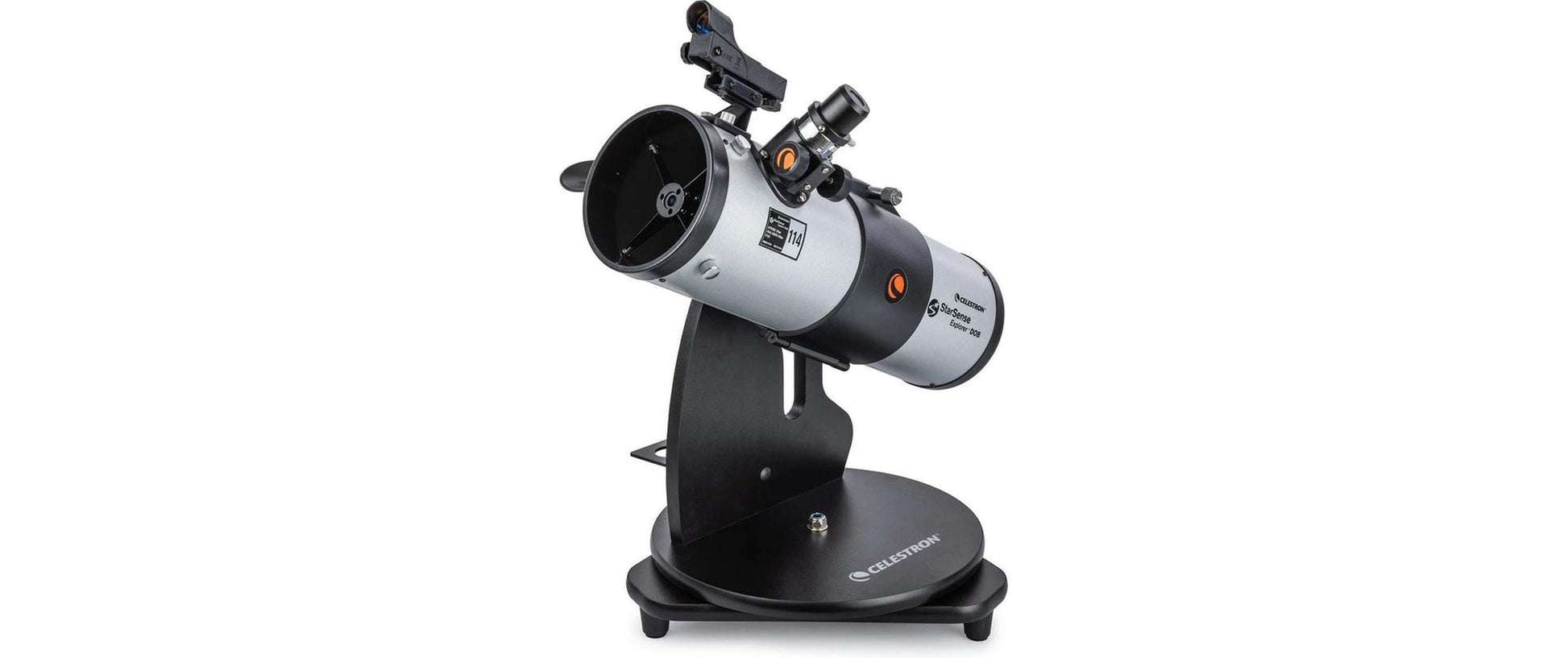 Celestron SSE 114mm Tabletop Dobson – Spiegelteleskop, 114 mm Öffnung, 450 mm Brennweite, f/4, Schwarz/Silber