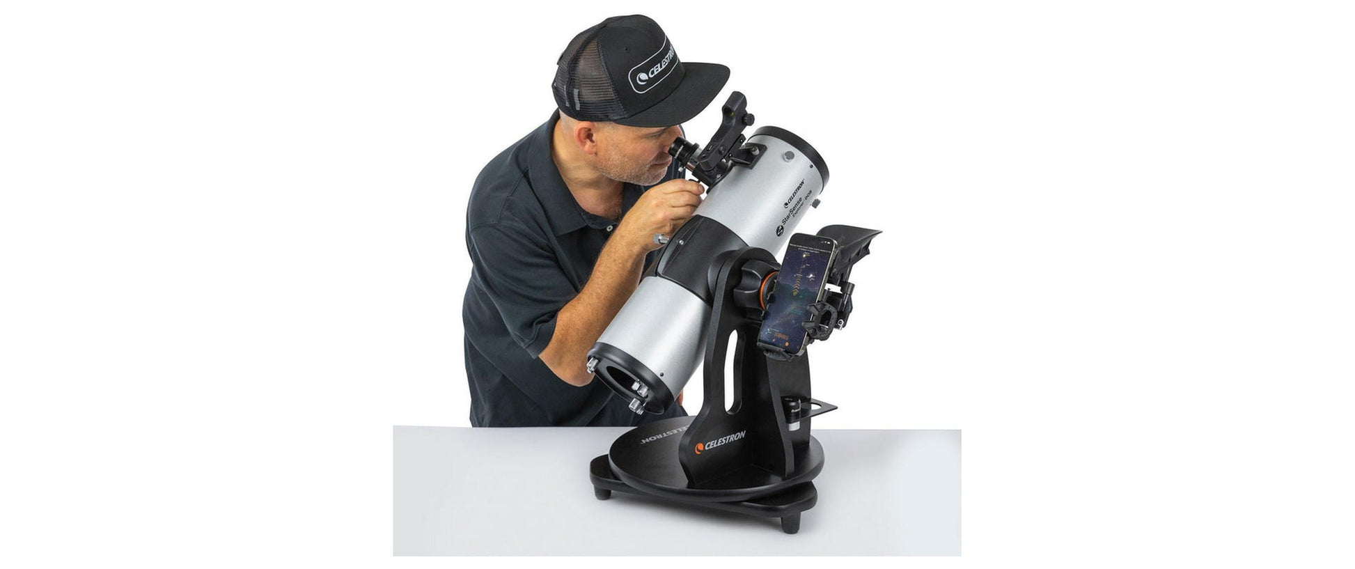 Celestron SSE 114mm Tabletop Dobson – Spiegelteleskop, 114 mm Öffnung, 450 mm Brennweite, f/4, Schwarz/Silber