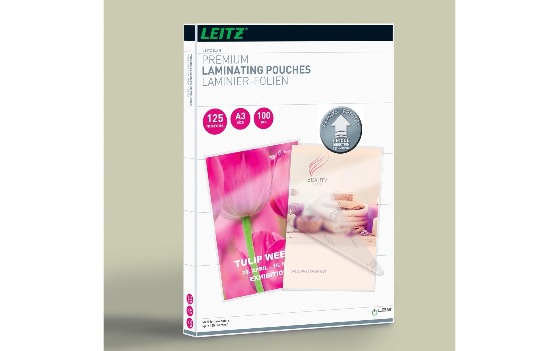 Leitz Laminierfolien A3, glänzend – 125 µm, 303 × 426 mm, 100 Stk.