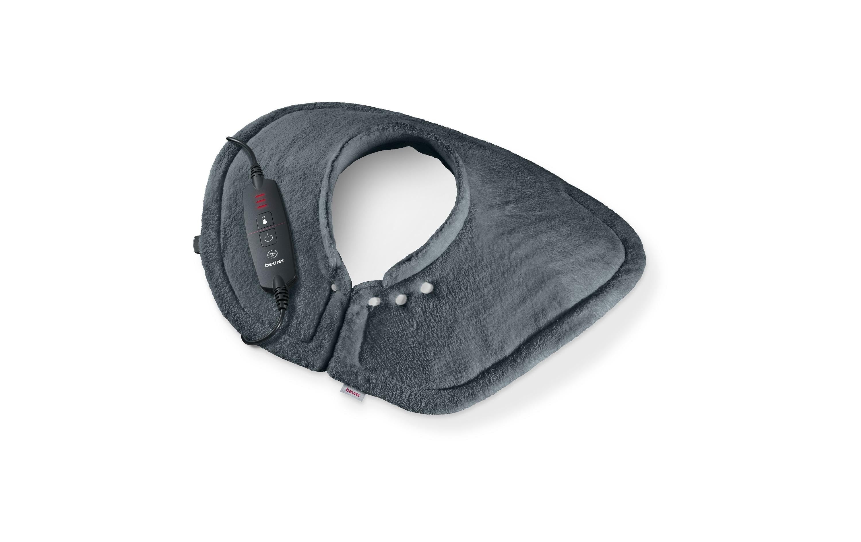 Beurer Schulterheizkissen HK66 – 3 Heizstufen, Netzbetrieb – 2,3 m Kabel – Grau – Polyester