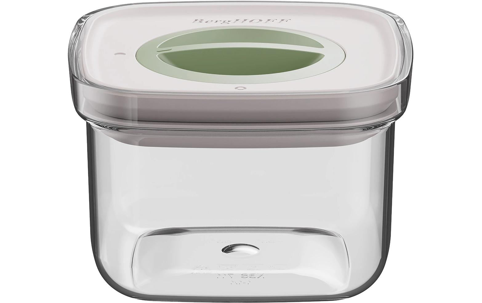 BergHOFF Vorratsbehälter 400 ml, 11,5 × 11,5 × 7,5 cm, Kunststoff (SAN)/Silikon, Transparent