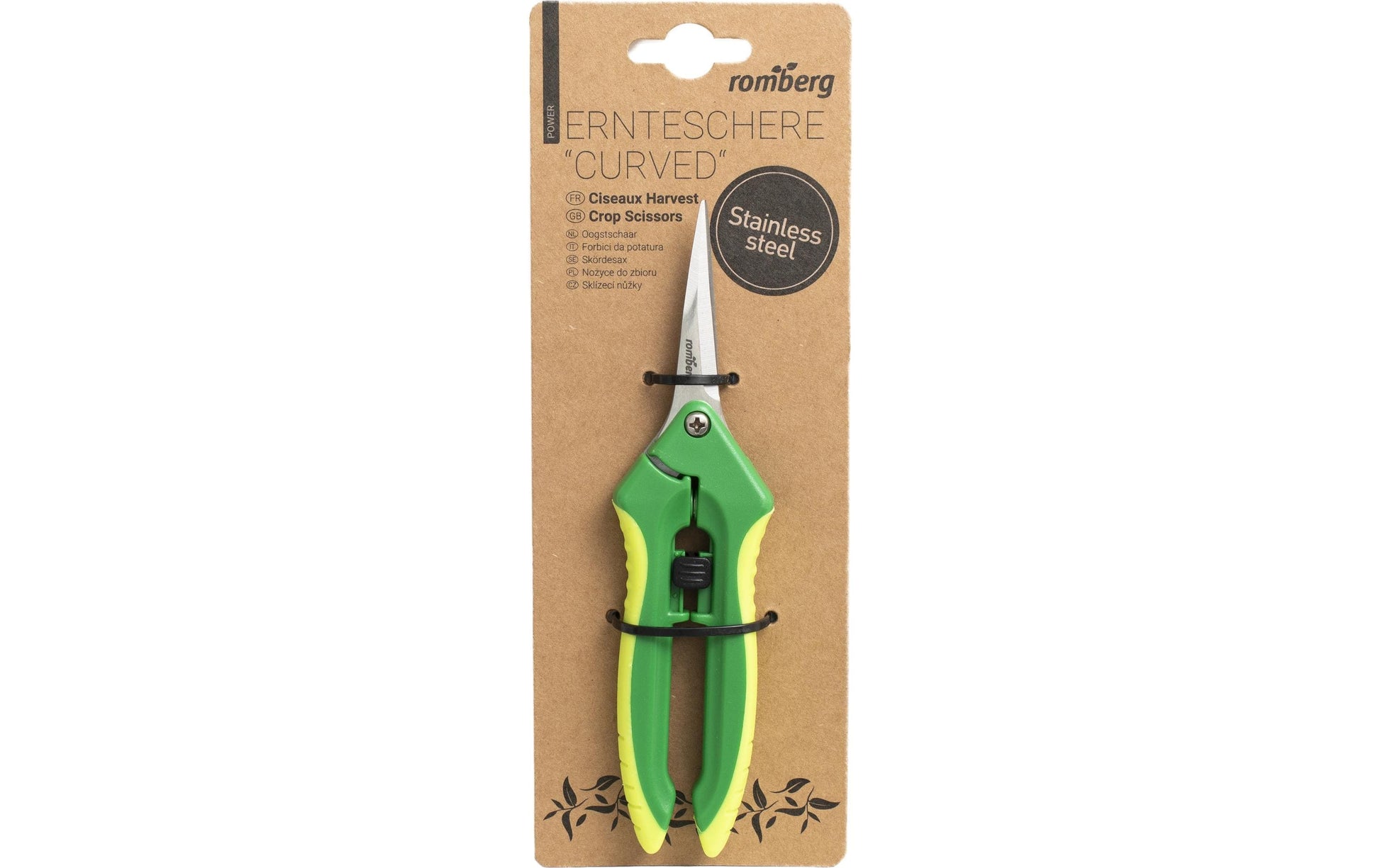 Romberg Gartenschere Schnittbreite 55 mm, weicher Haltegriff, grün/gelb