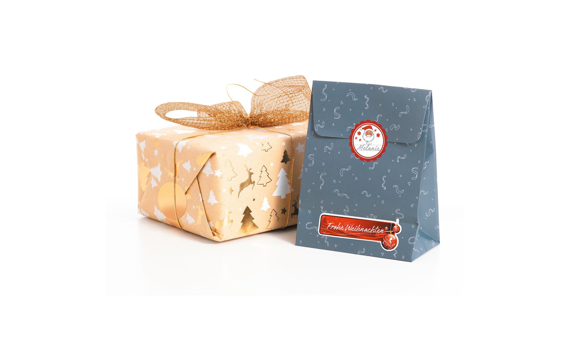 HERMA Schmucketiketten, Tannengestecke (Weihnachten), Glitzer, mehrfarbig, 16 Stk, 2 Bögen