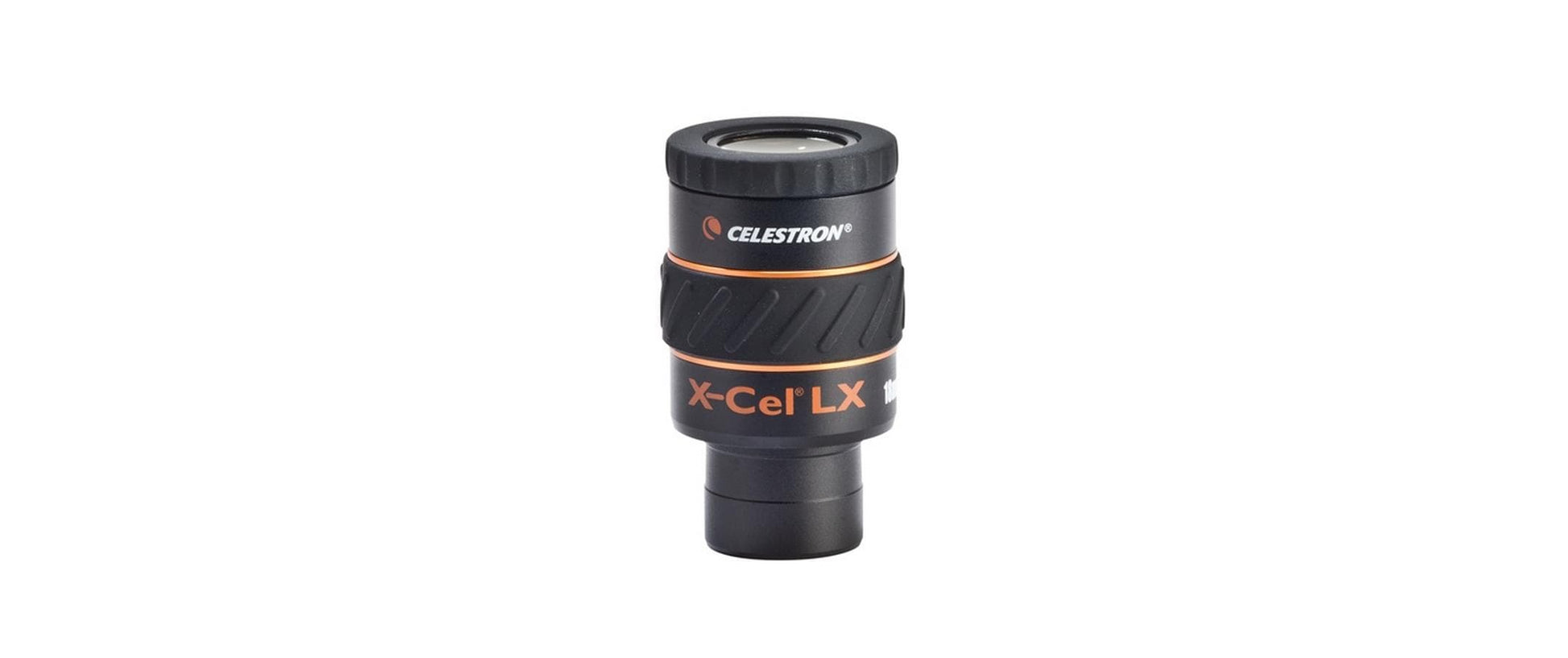 Celestron X-Cel LX 18 mm Okular – 60° scheinbares Sehfeld, 1,6 cm Augenabstand, FMC-beschichtet – Schwarz/Orange