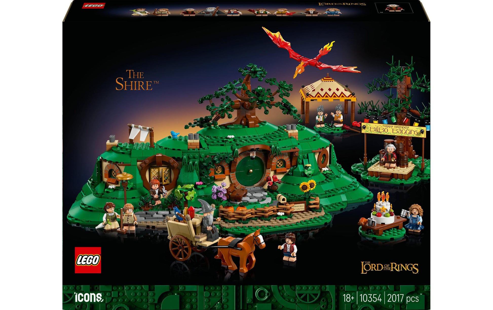 LEGO Icons The Shire Bauset – 2'017 Teile – 37,8 × 11,2 × 48 cm – ab 18 Jahren
