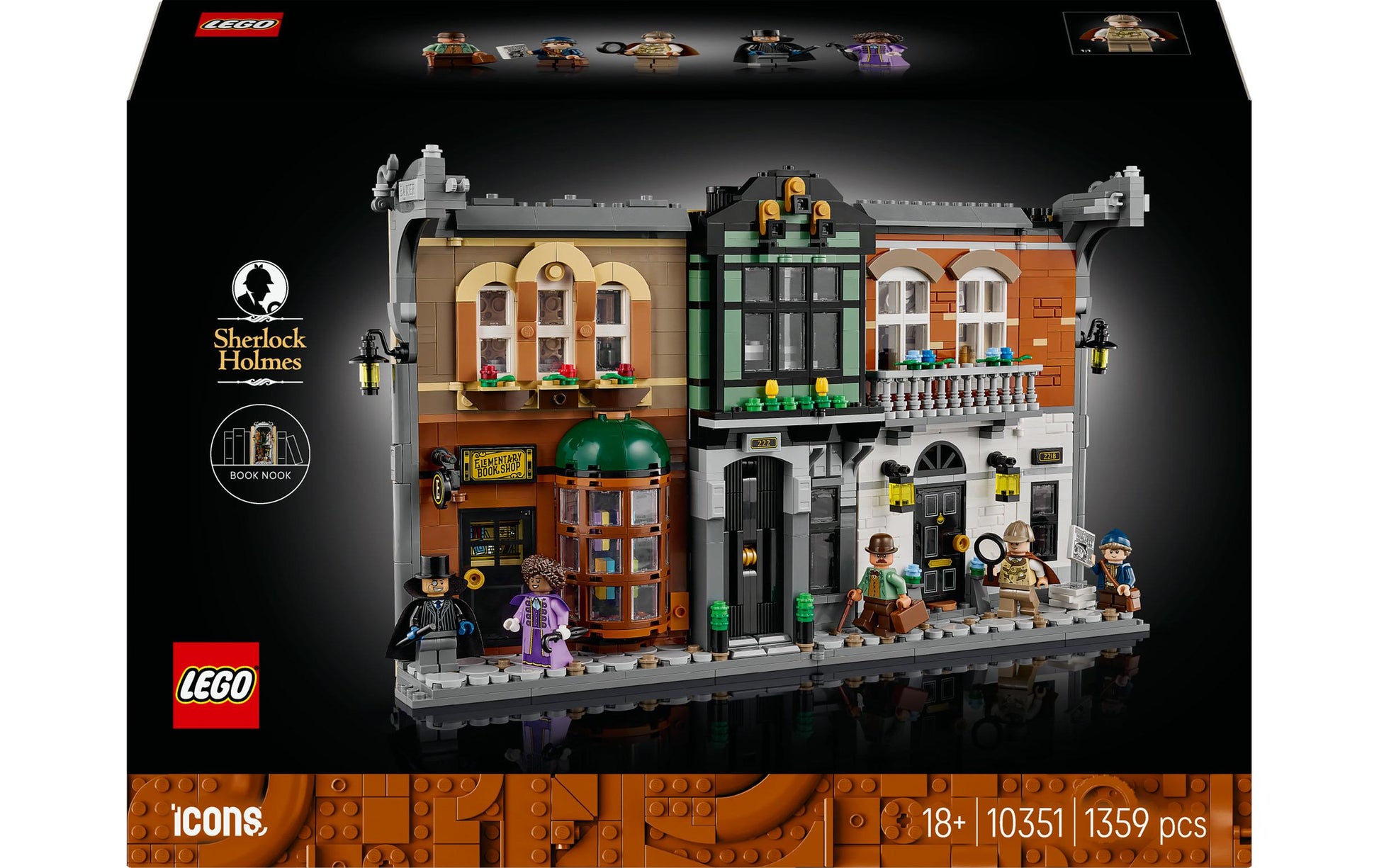 LEGO Icons Sherlock Holmes 3D Puzzle – 1359 Teile – 26,2 × 11,8 × 38,2 cm – ab 18 Jahren