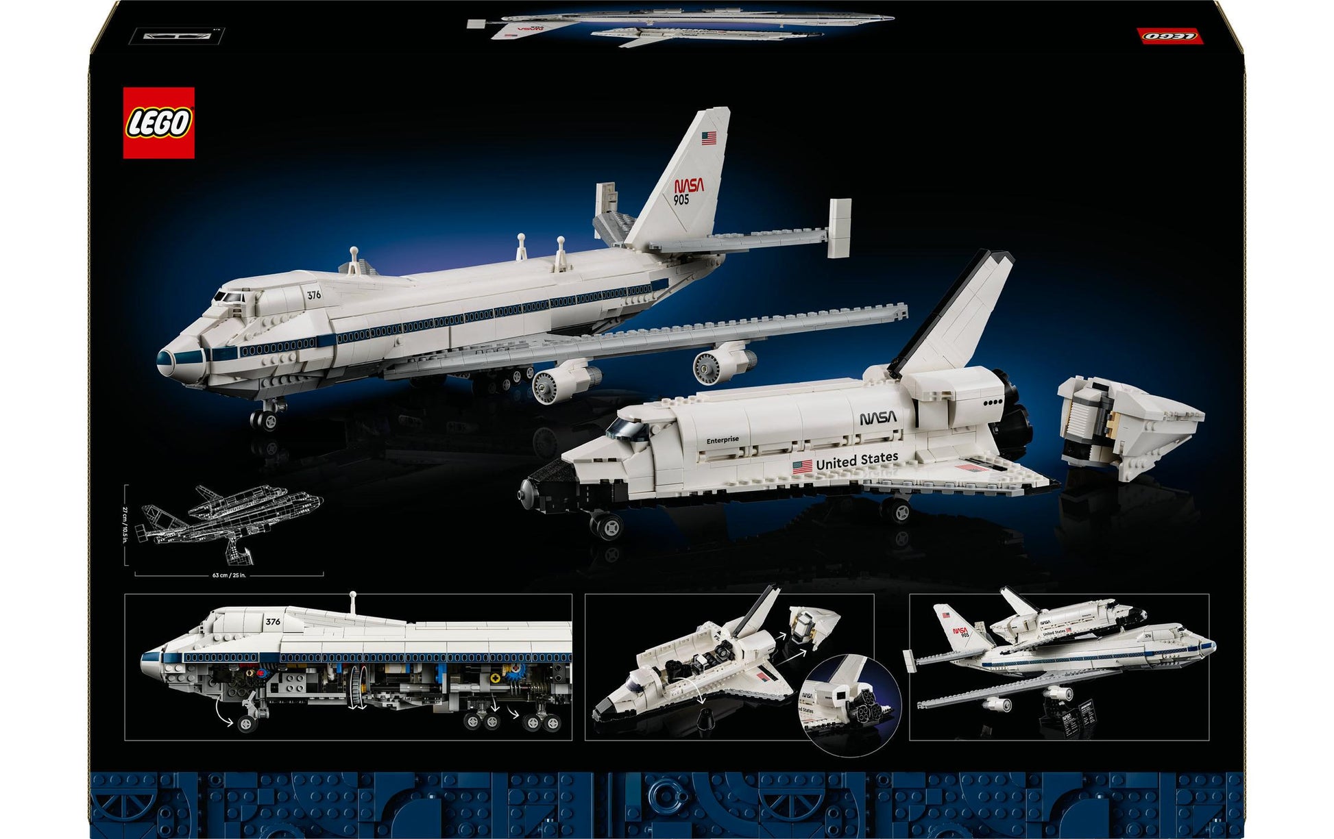 LEGO Icons 747 Shuttle Carrier Flugmodell – 2417-teilig – 37,8 × 10,3 × 55,5 cm – ab 18 Jahren