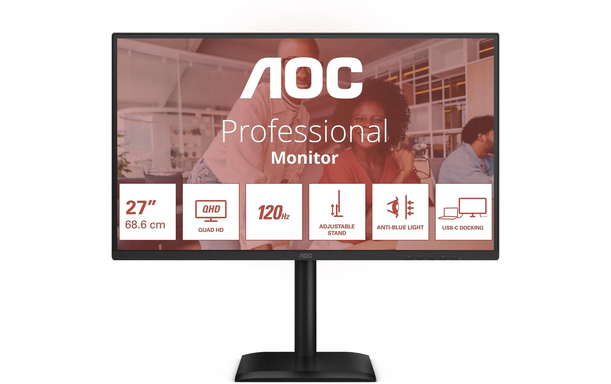 AOC Q27E4CV – 27", 2560 × 1440 (WQHD), IPS, 120 Hz, USB-C 90 W, LAN