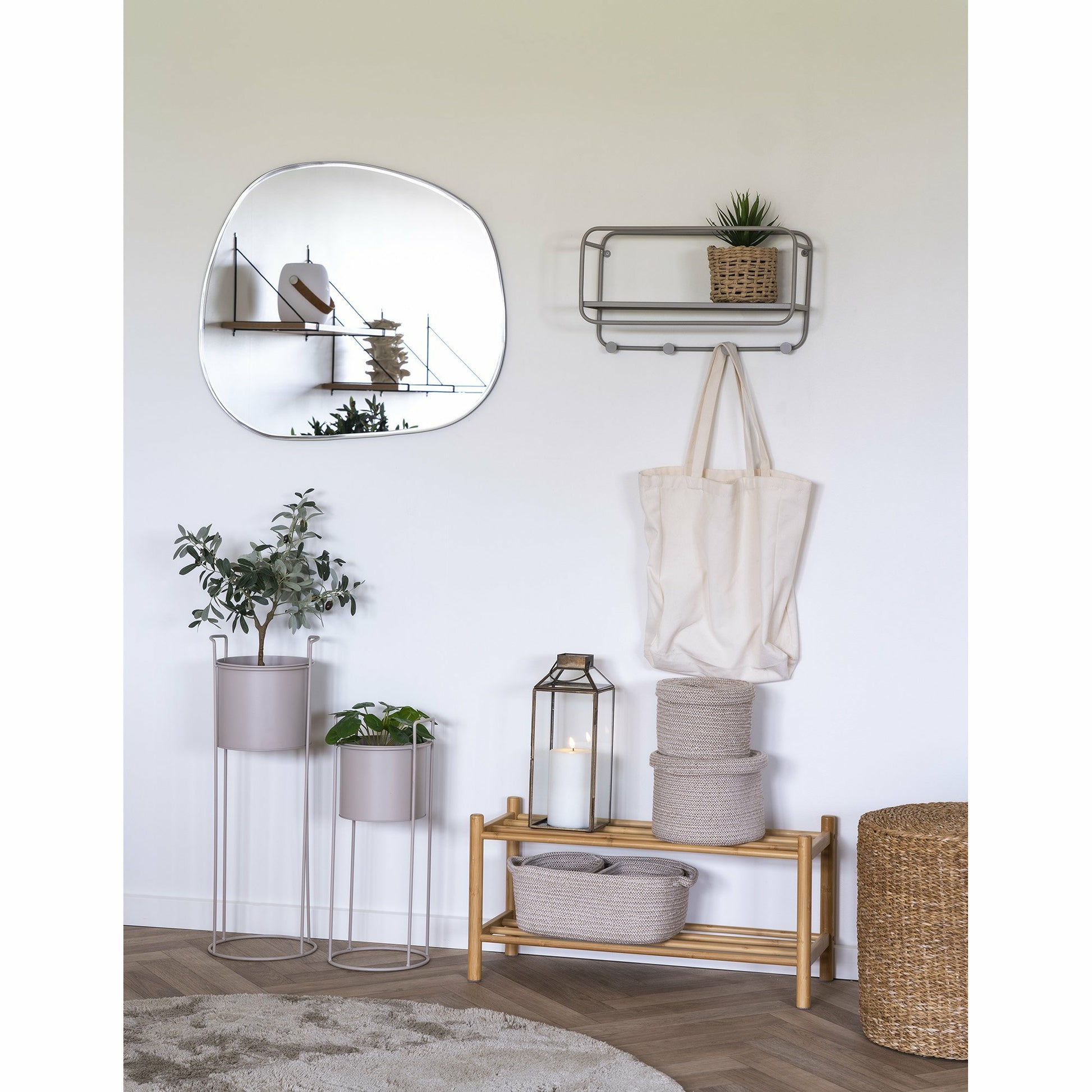 House Nordic Pflanzenständer-Set Rabo – H 65 cm, Sand