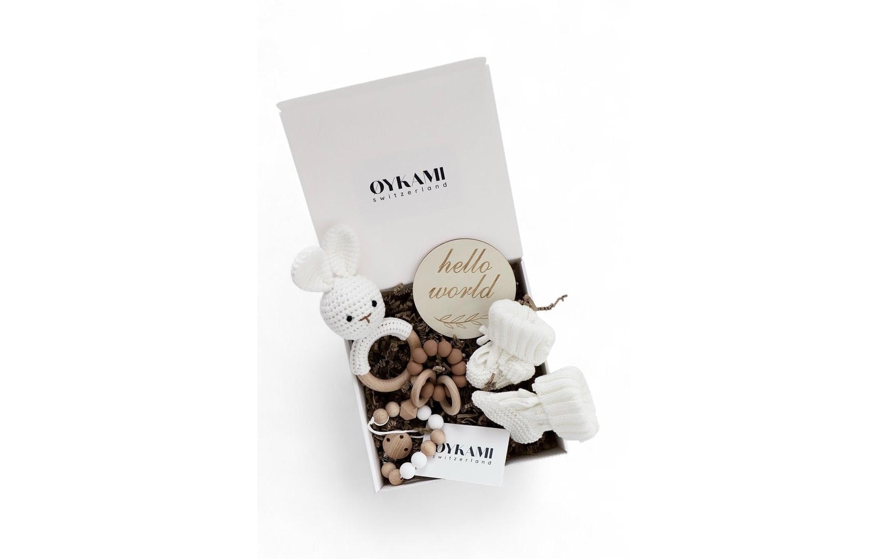 OYKAMI Geschenkbox – Holz, Baumwolle, mehrfarbig