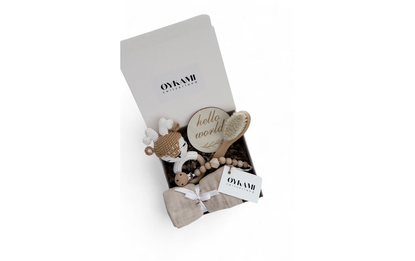 Oykami – Geschenkbox – Holz, Baumwolle – Beige