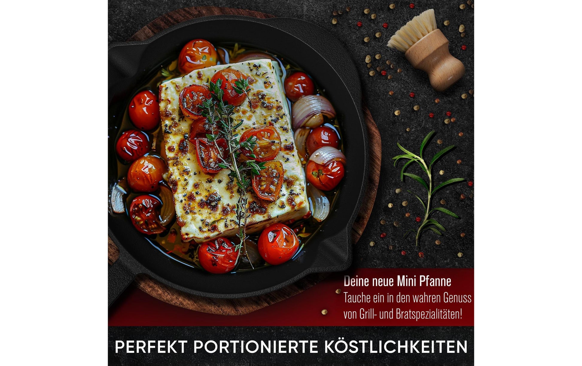 Gusskoenig Fonduepfanne – Ø 13,7 cm, Gusseisen, Schwarz