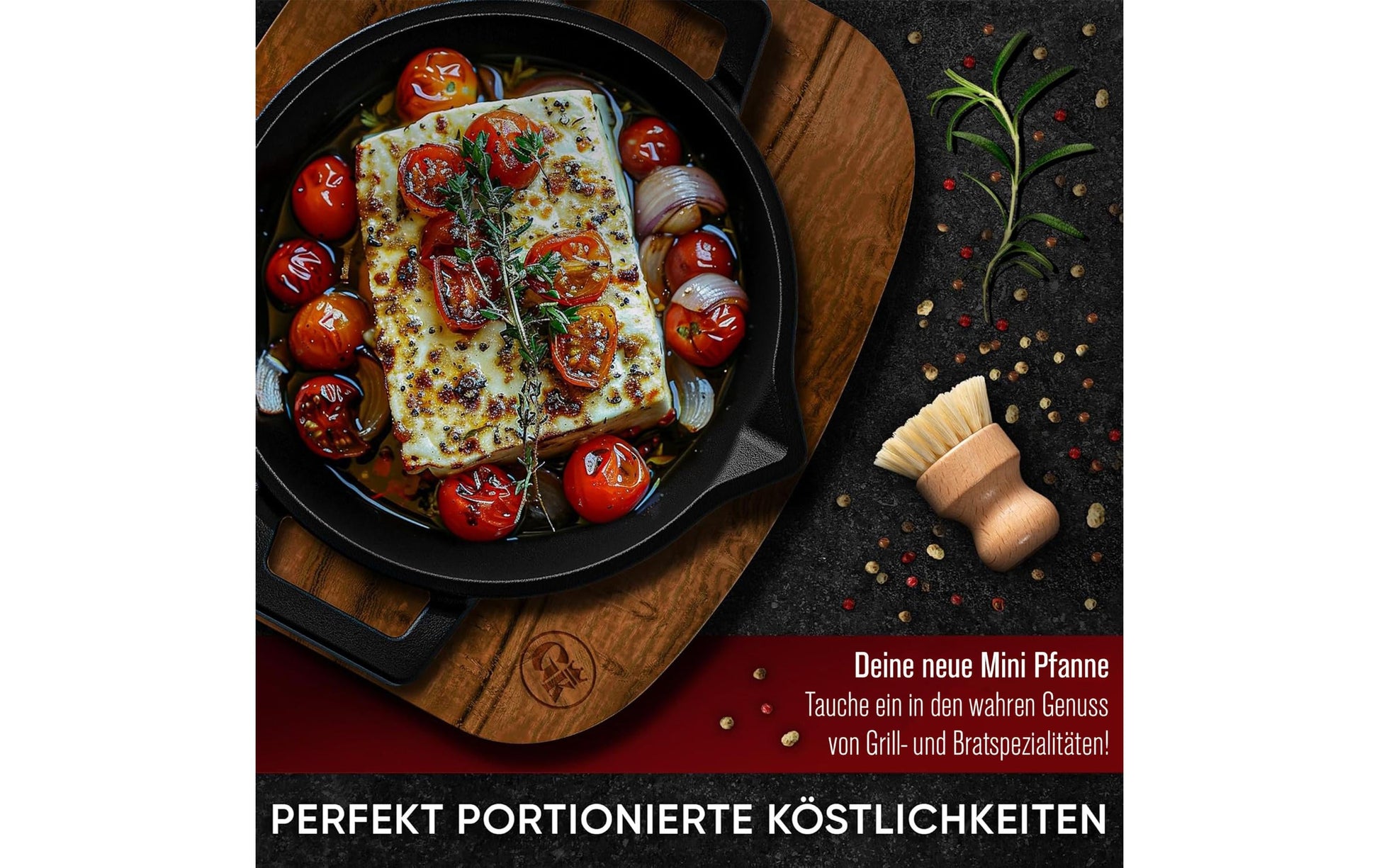Gusskoenig Fonduepfanne – Ø 4,5 cm, Gusseisen, Schwarz