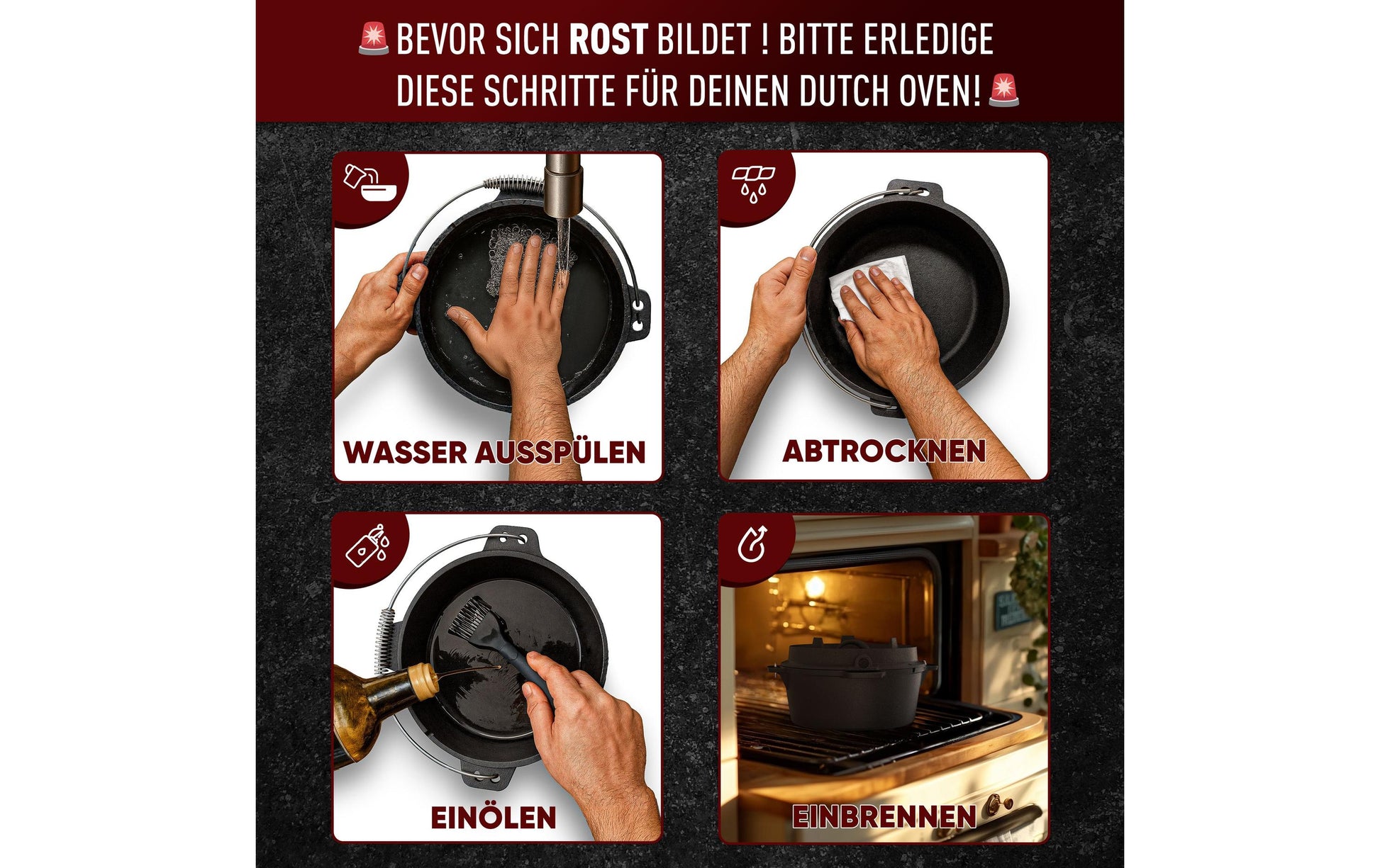 Gusskoenig Fondue-Set – Gusseisen, Schwarz