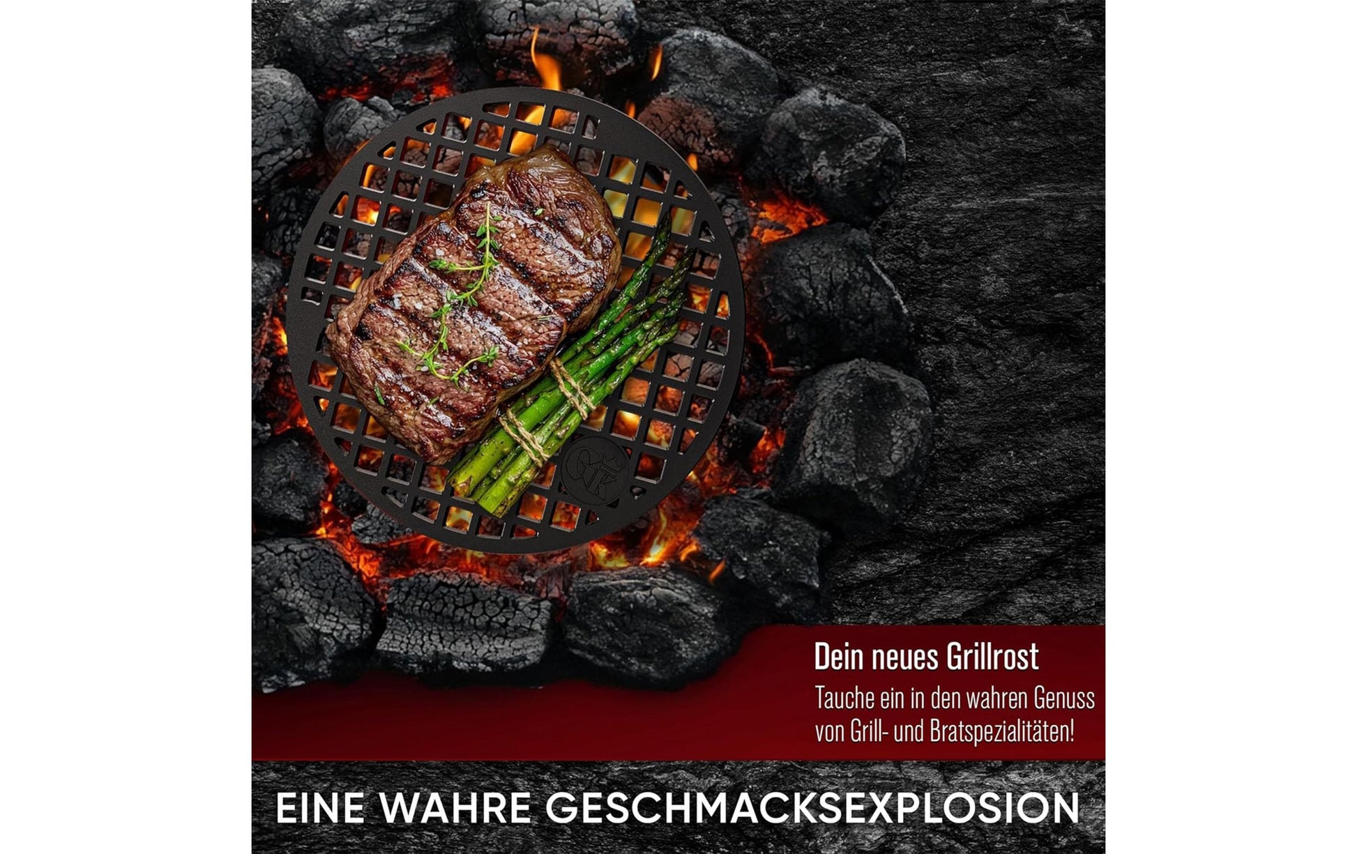 Gusskoenig Grillrost Ø 20 × 30 cm, Gusseisen, schwarz, mit Beinen