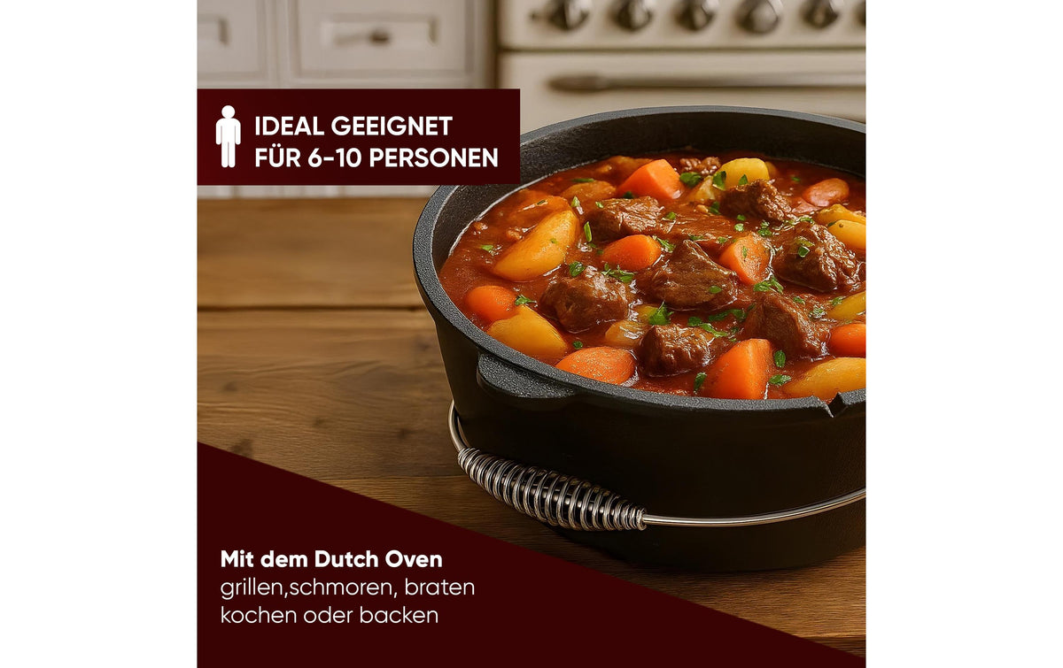 Gusskoenig Kochtopf – 9 l, Gusseisen, Schwarz