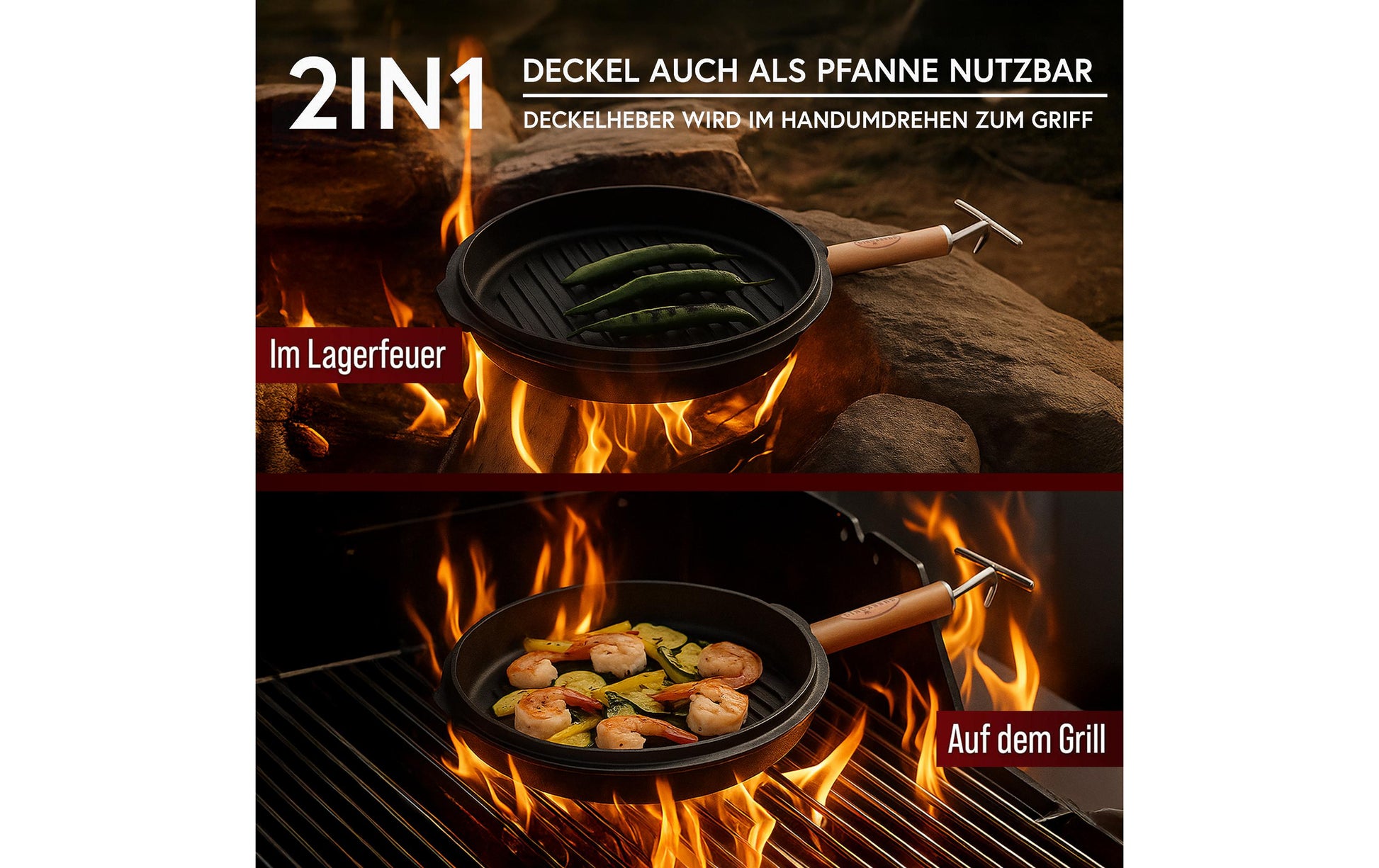 Gusskoenig Kochtopf – 12 l, Ø 21,1 cm, Gusseisen, Schwarz