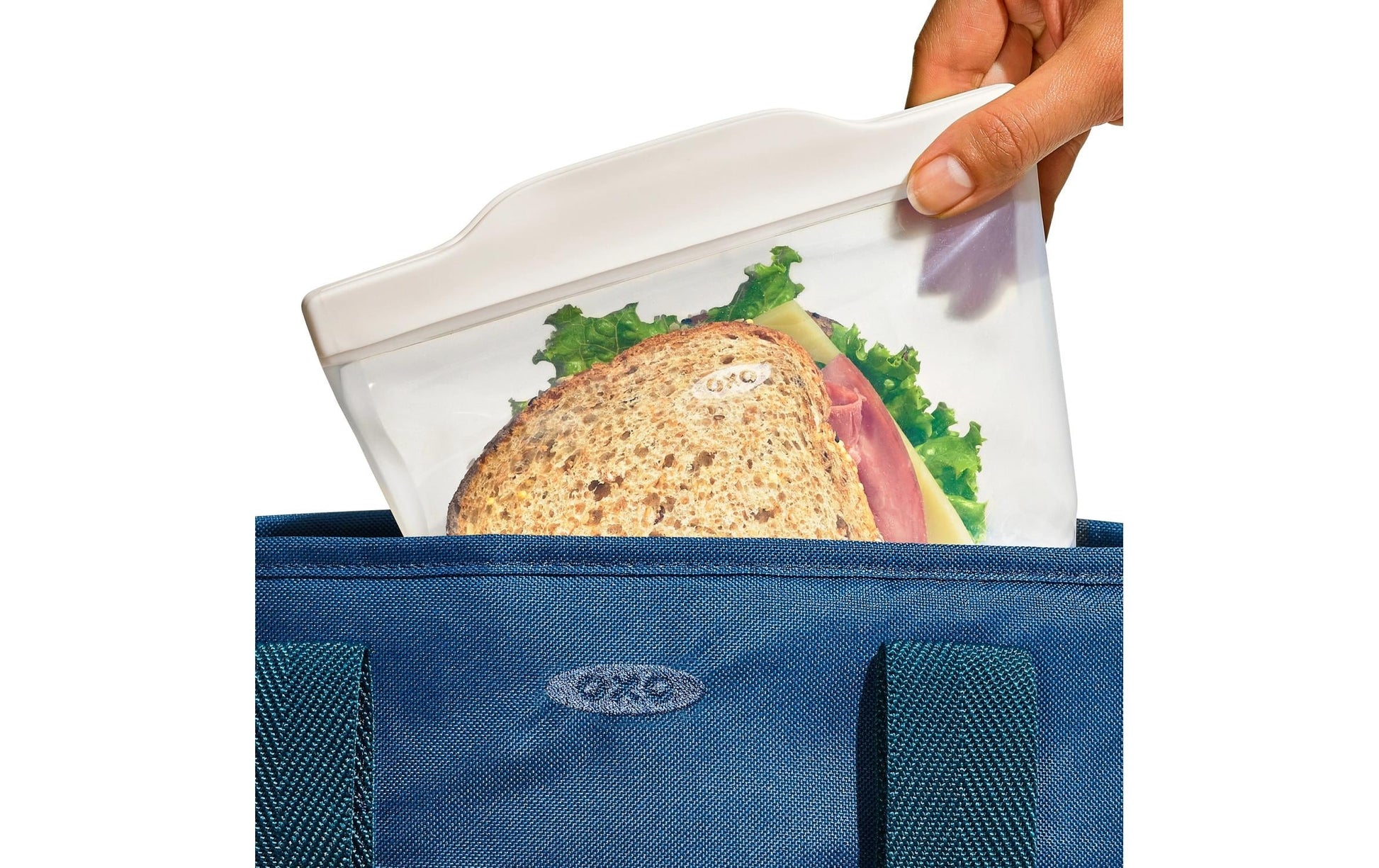OXO Vorratsdose 1,8 l, 30,5 × 10,7 × 21 cm, Silikon, Transparent/Weiss