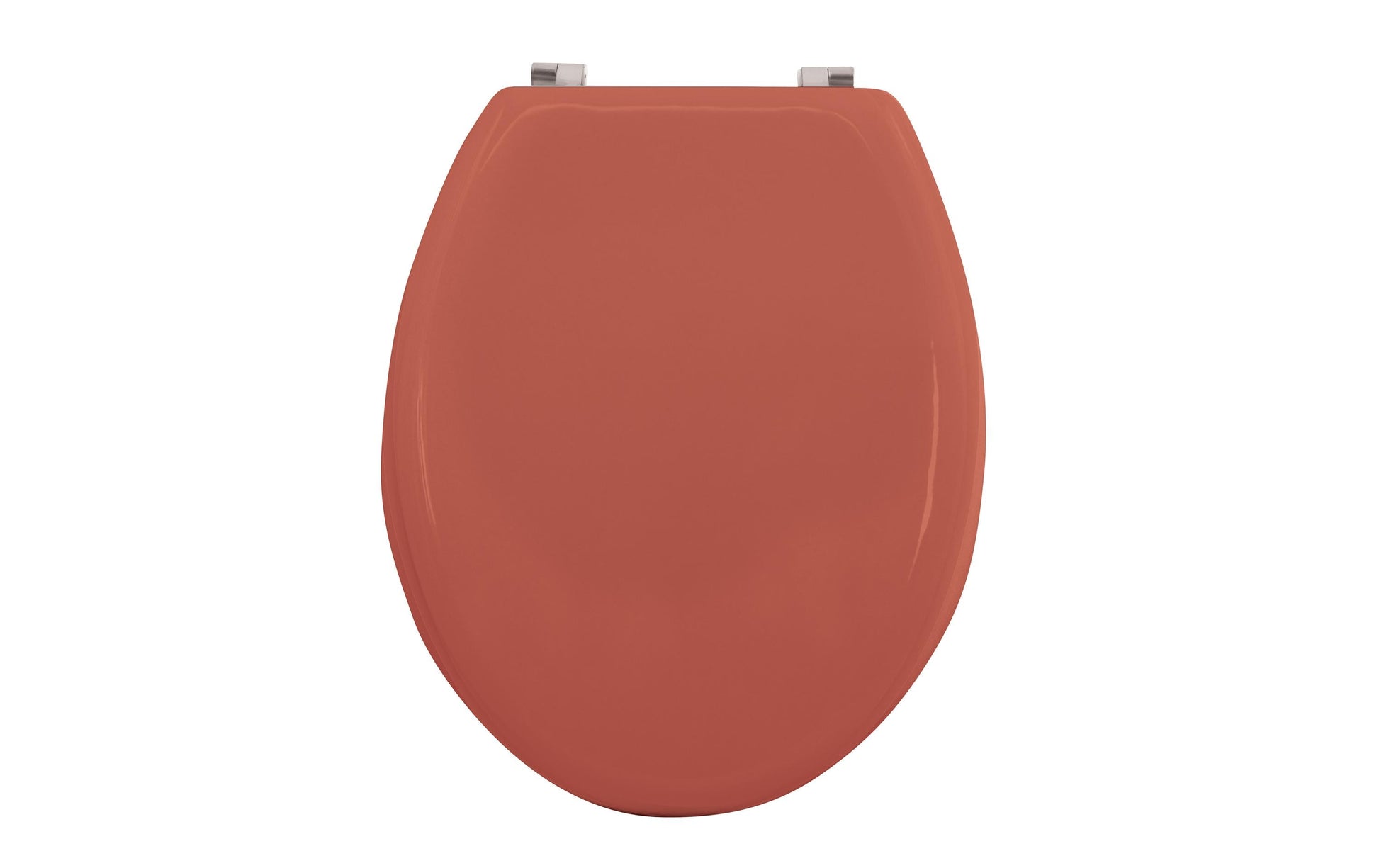 MSV WC-Sitz – Scharniere aus Edelstahl, Terracotta, B 36,5 × L 42,5 cm