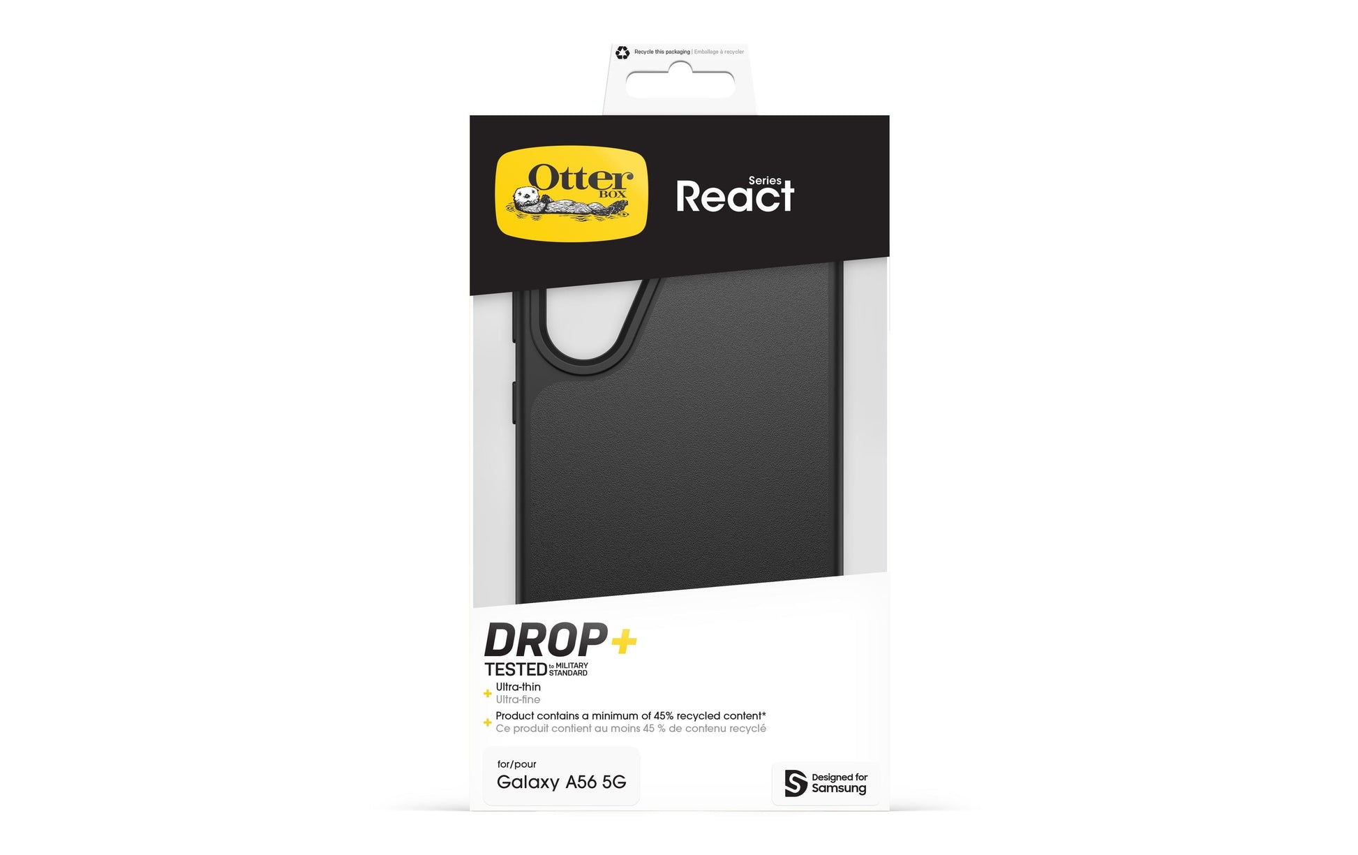 OtterBox Backcover React – für Samsung Galaxy A56 5G – schwarz