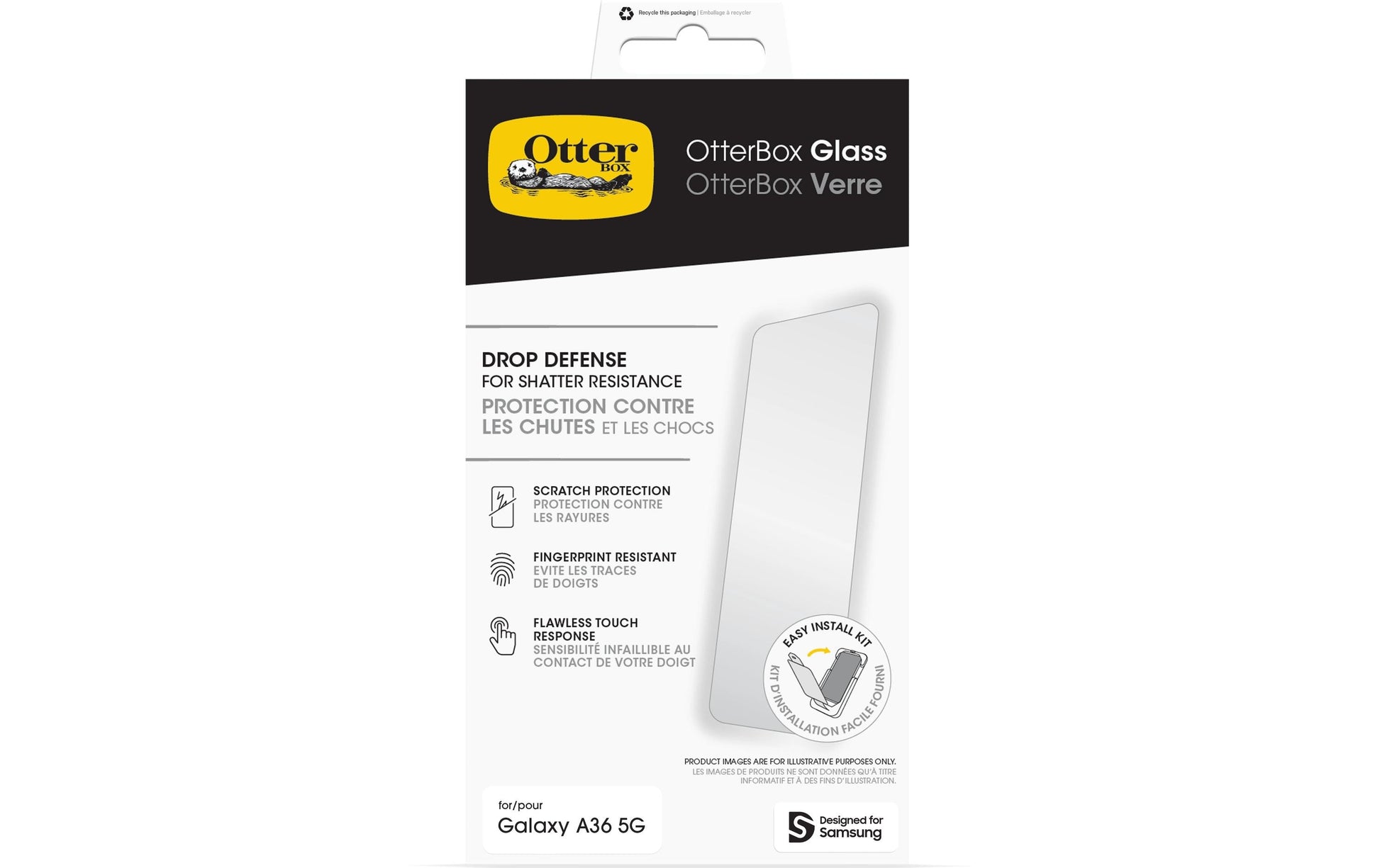 OtterBox Schutzglas – für Samsung Galaxy A36 5G/A56 5G – Transparent – Glas