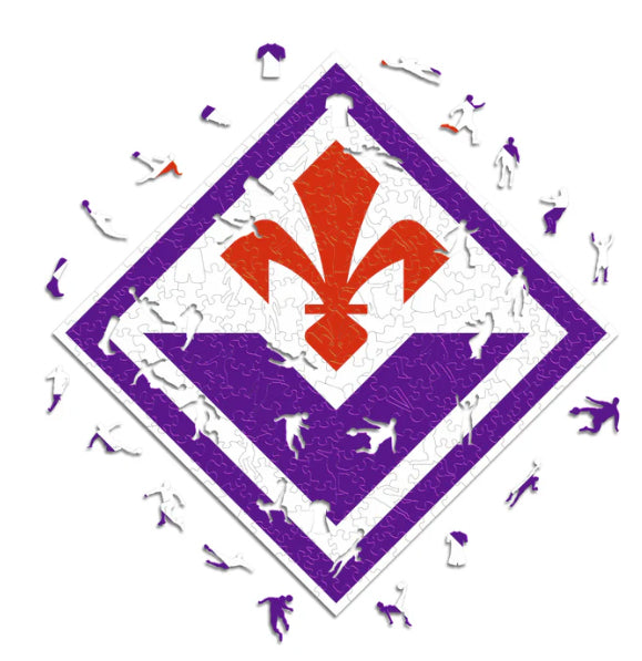Iconic Puzzles Puzzle ACF Fiorentina – Logo – 270 Teile – 37,5 × 37,5 cm – ab 14 J. – Holz – Mehrfarbig – FSC