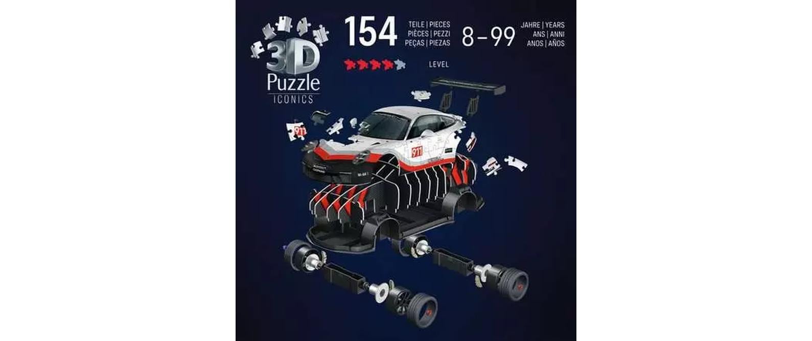 Ravensburger Iconics Porsche 911 GT3 Cup 3D Puzzle – 108 Teile – 25,1×11,1×8 cm – ab 8 Jahren