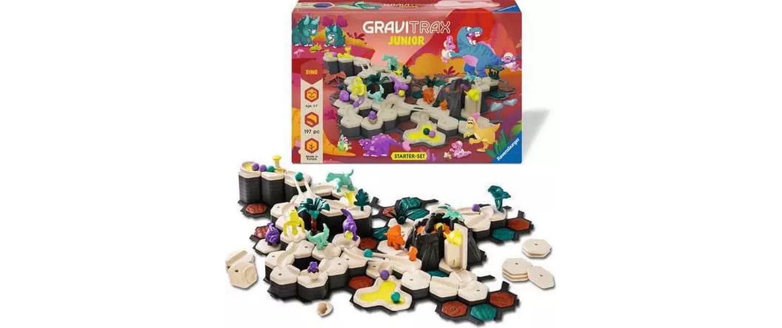 Ravensburger GraviTrax Starter-Set XXL – Murmelbahn – Dino – 197-teilig – ab 3 Jahren – Kunststoff, FSC