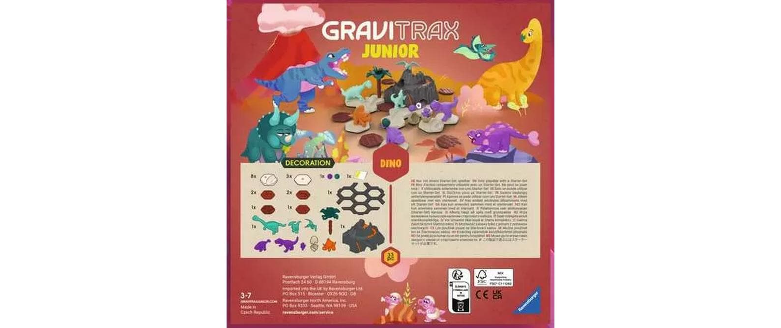 Ravensburger Dino Erweiterung – für GraviTrax – 33-teilig – ab 3 Jahren – Kunststoff – FSC
