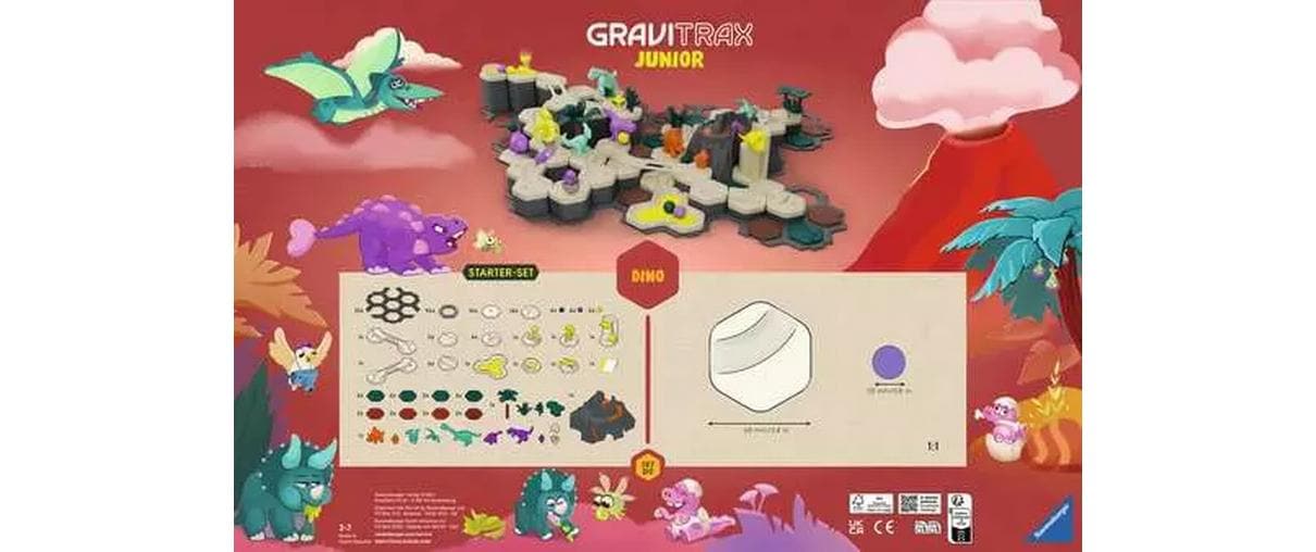 Ravensburger GraviTrax Starter-Set XXL – Murmelbahn – Dino – 197-teilig – ab 3 Jahren – Kunststoff, FSC