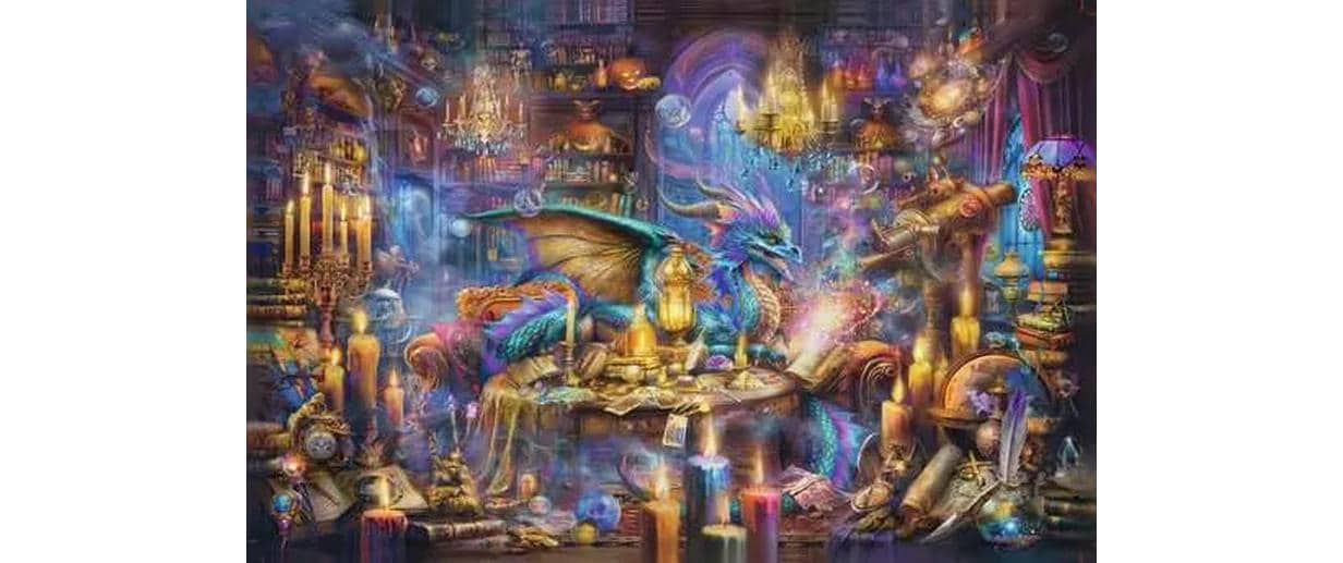 Ravensburger Puzzle Dragons Library – 3000 Teile – 121 × 80 cm – ab 14 Jahren – Holz