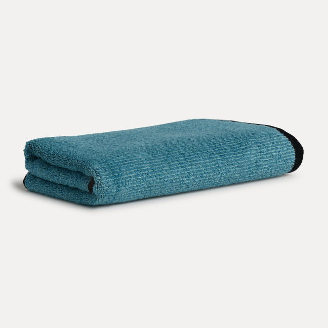 Möve Duschtuch Tide Doubleface – 67 × 140 cm, Dunkelblau/Türkis, 100% Baumwolle, 520 g/m²