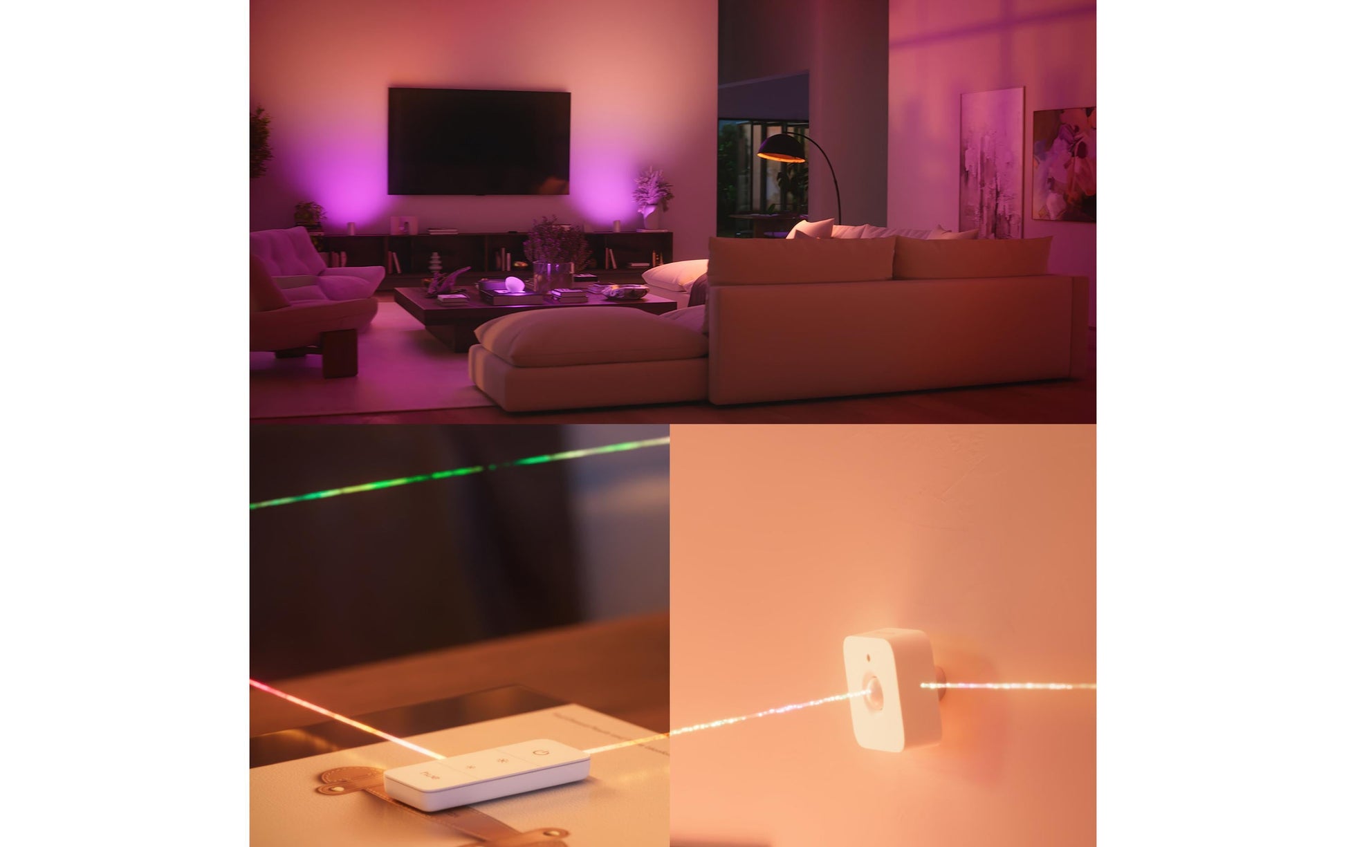 Philips Hue White & Colour Ambiance Starterset E27 3er – 8,1 W, inkl. Bridge & Dimmer, für Bluetooth