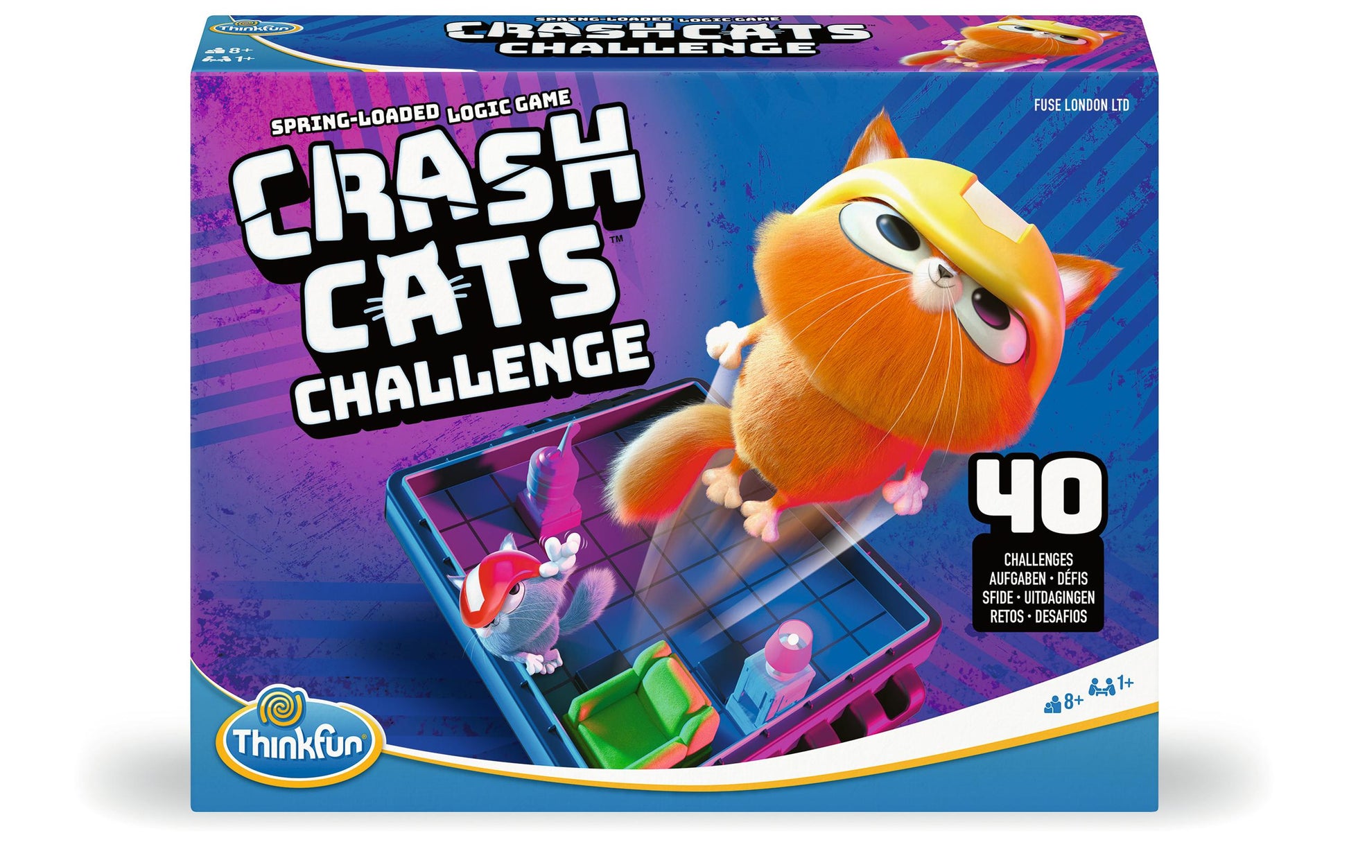 ThinkFun CrashCats Challenge – Logikspiel, 1 Spieler, ab 8 Jahren, mehrsprachig