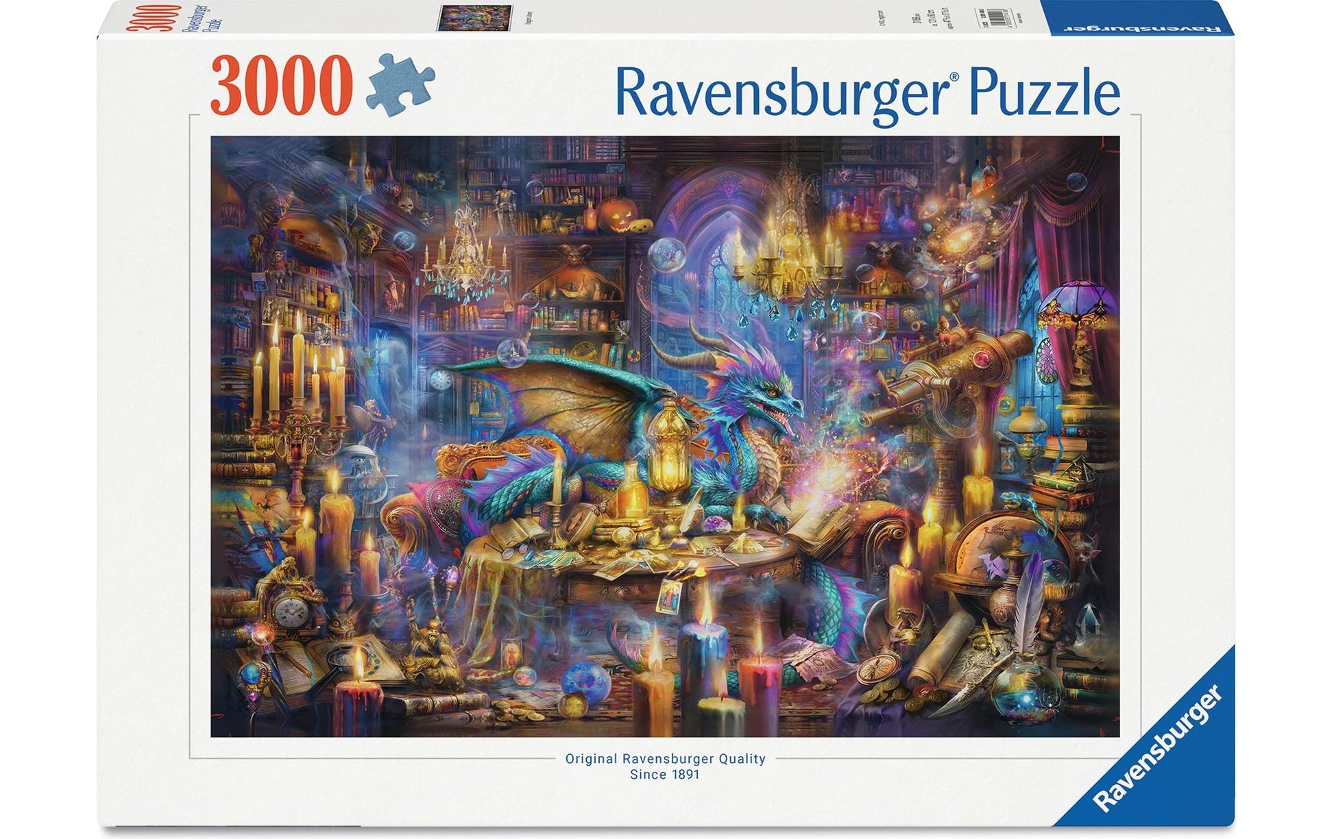 Ravensburger Puzzle Dragons Library – 3000 Teile – 121 × 80 cm – ab 14 Jahren – Holz