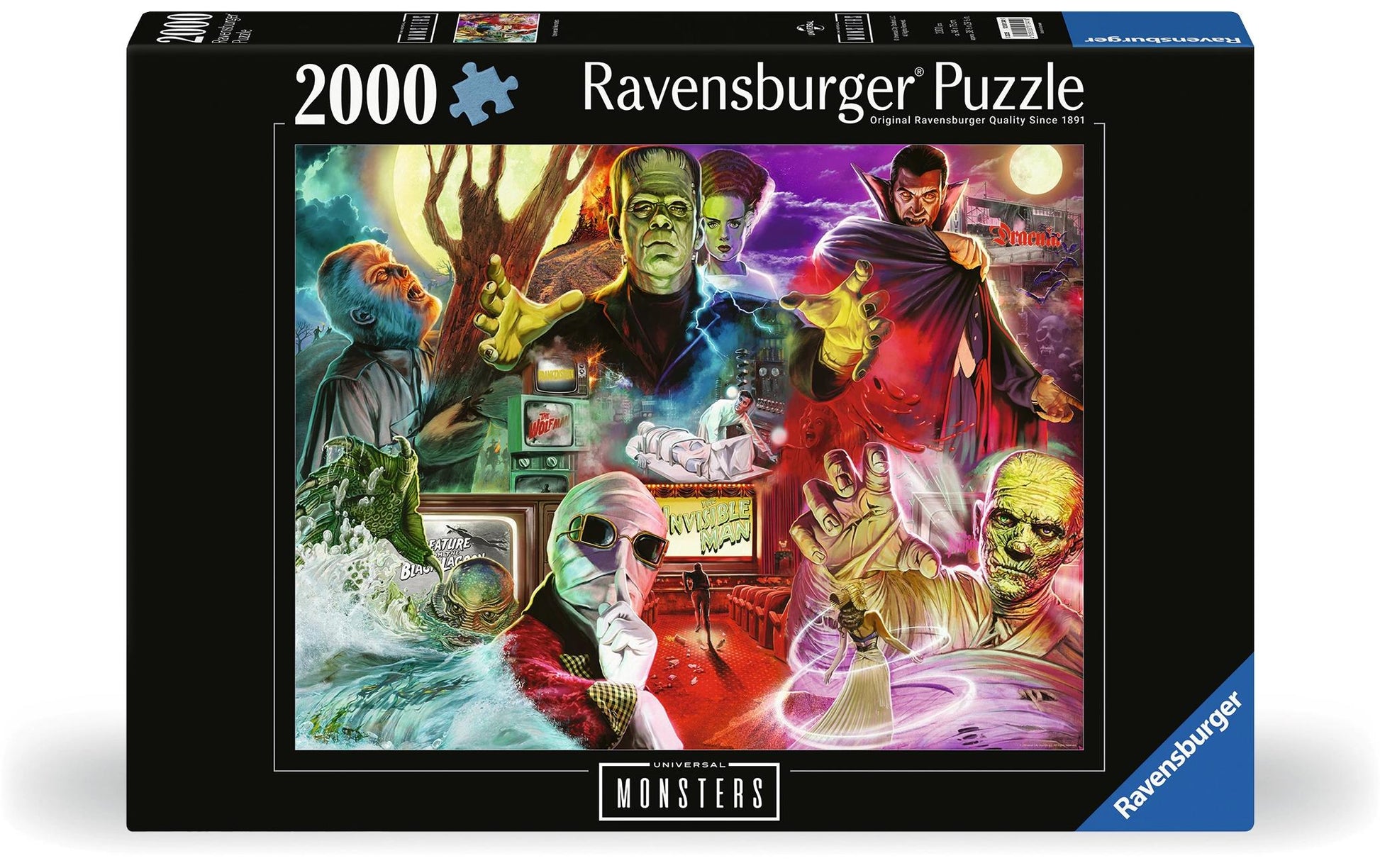 Ravensburger Puzzle Universal Monsters – 2000 Teile – 98 × 75 cm – ab 14 Jahren – Holz – FSC