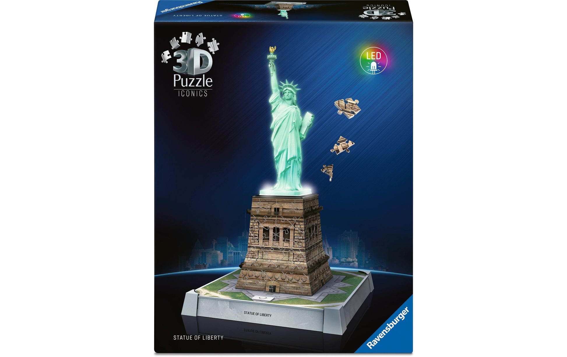 Ravensburger 3D Puzzle Freiheitsstatue – 108 Teile – 27,9 × 37,1 × 21,6 cm – ab 10 Jahren – mit Licht – FSC