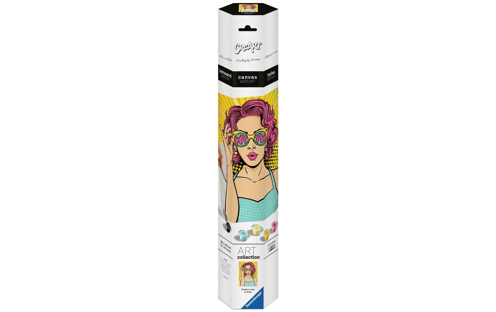 Ravensburger CreArt – Malen-nach-Zahlen-Set – PopArt Lady in Pink – 30 × 40 cm – ab 14 Jahren