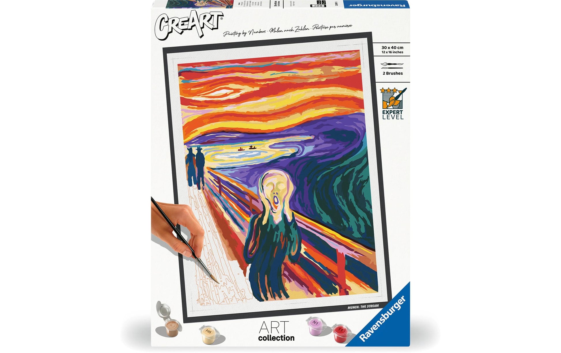 Ravensburger CreArt – Malen-nach-Zahlen-Set – Munch: Der Schrei – 30 × 40 cm – ab 14 Jahren