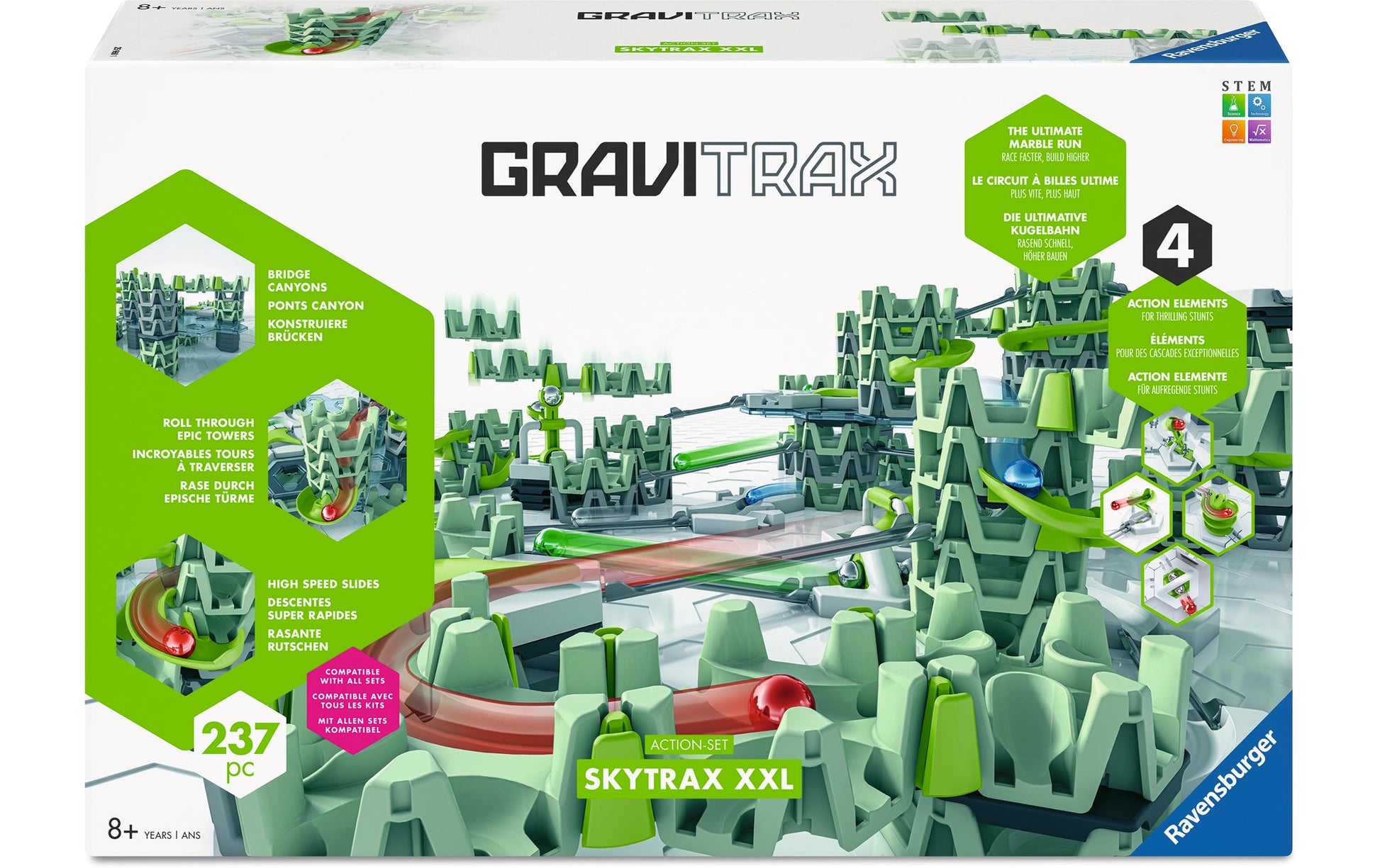 Ravensburger GraviTrax Action-Set XXL Skytrax Kugelbahn – 237-teilig – ab 8 Jahren – Kunststoff – FSC