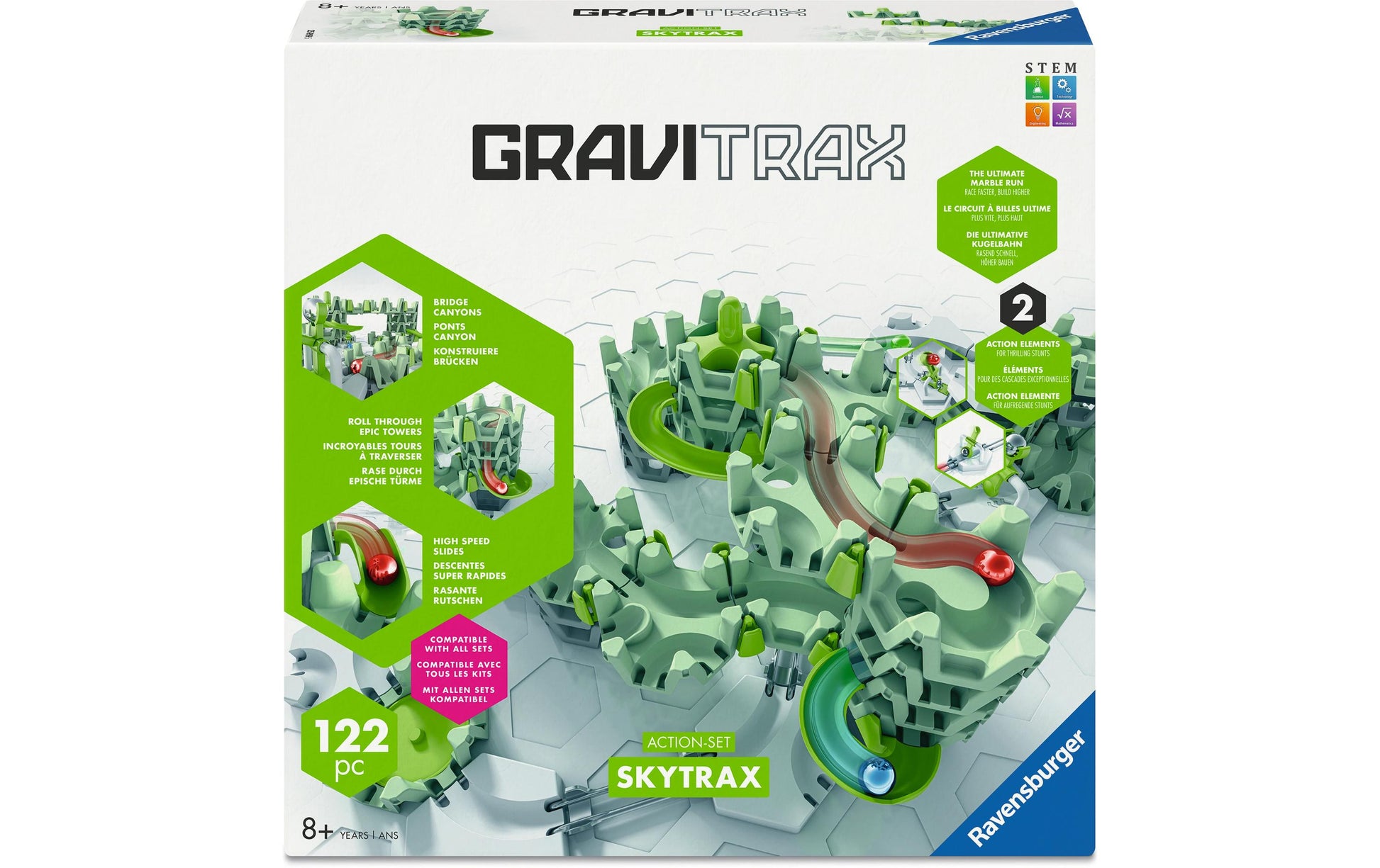 Ravensburger GraviTrax Action-Set M Skytrax Murmelbahn – 122-teilig – ab 8 Jahren – Kunststoff – FSC