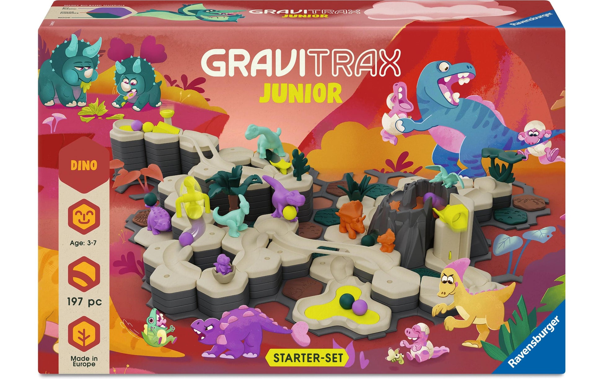Ravensburger GraviTrax Starter-Set XXL – Murmelbahn – Dino – 197-teilig – ab 3 Jahren – Kunststoff, FSC