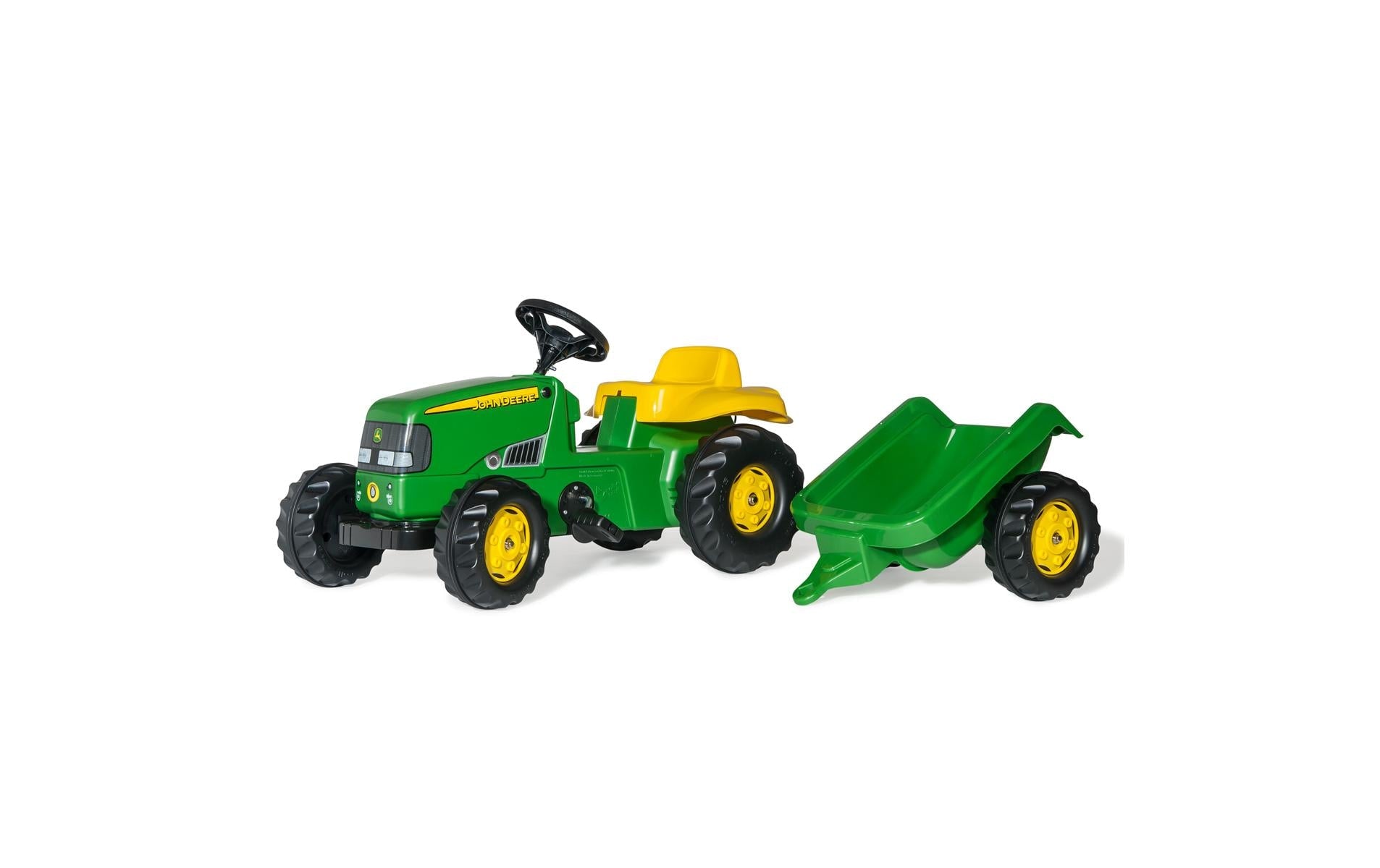 rolly toys Traktor John Deere – mit Anhänger – 45 × 81,5 × 40 cm – ab 2 Jahren – Kunststoff, Metall – grün/gelb