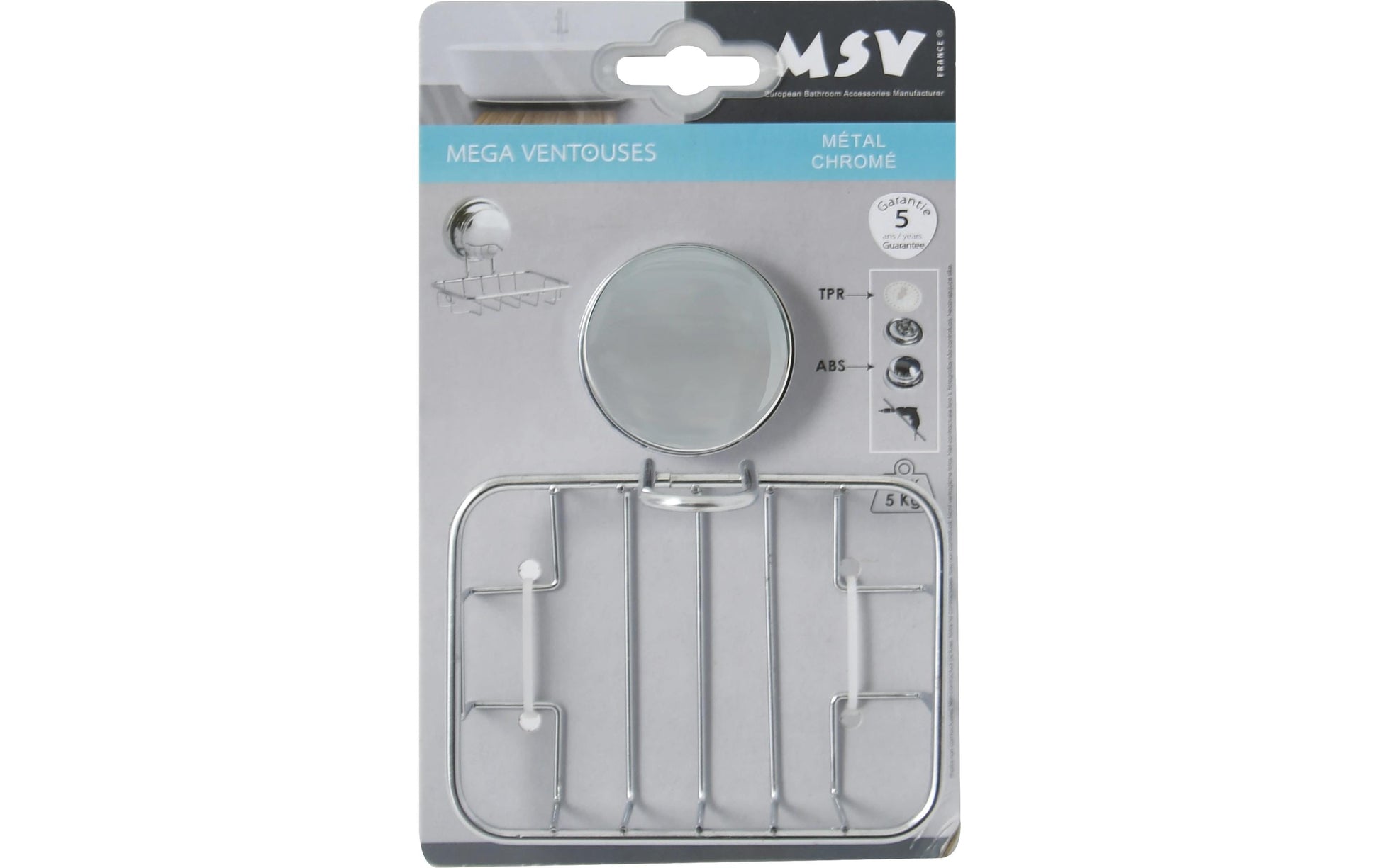 MSV Seifenschale – Metall, mit Saugnapf, Chrom