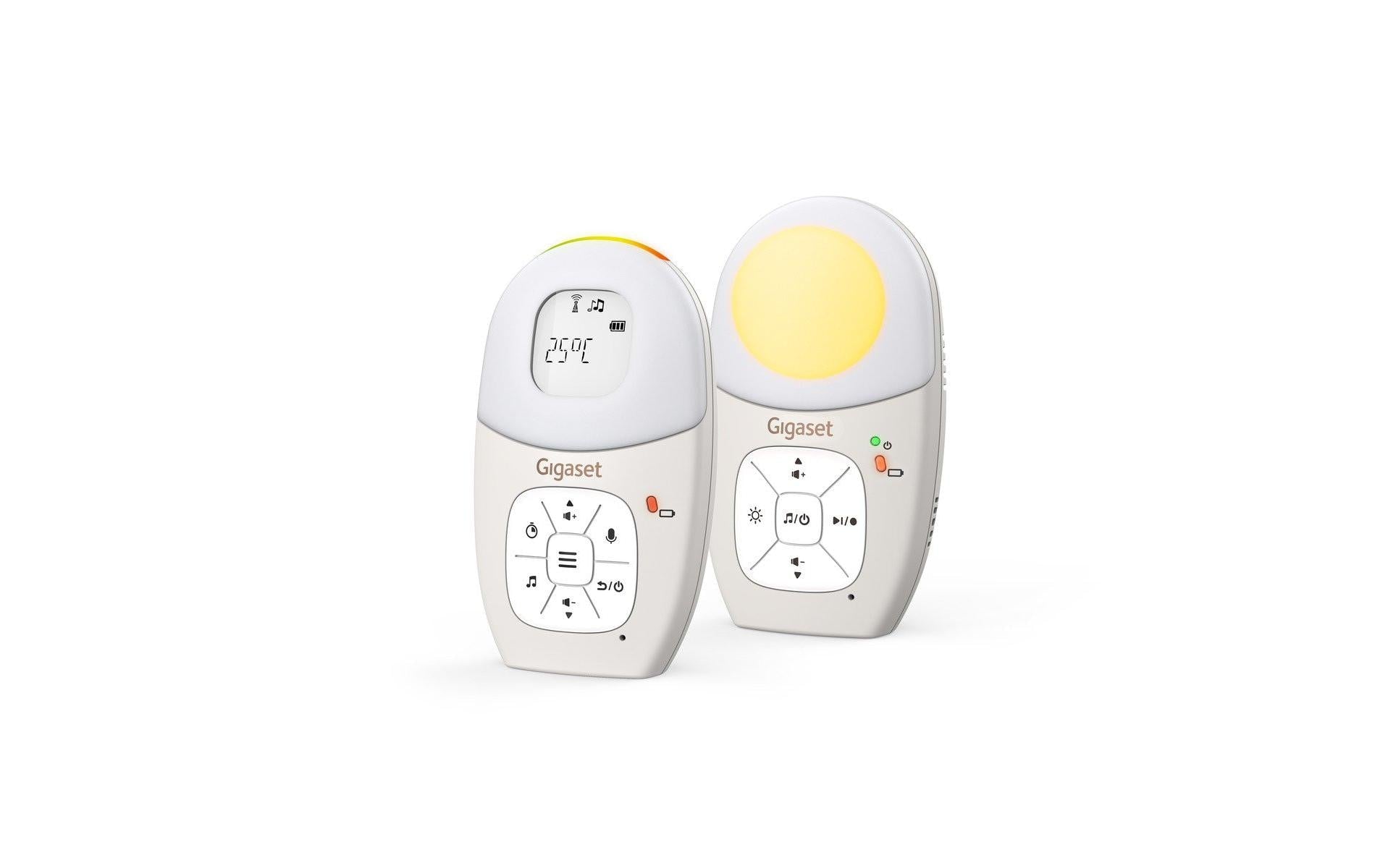 Gigaset Baby 100 Audio – DECT Audio-Babyphone, Reichweite bis 300 m, Batteriebetrieb, 4× NiMH, Grau